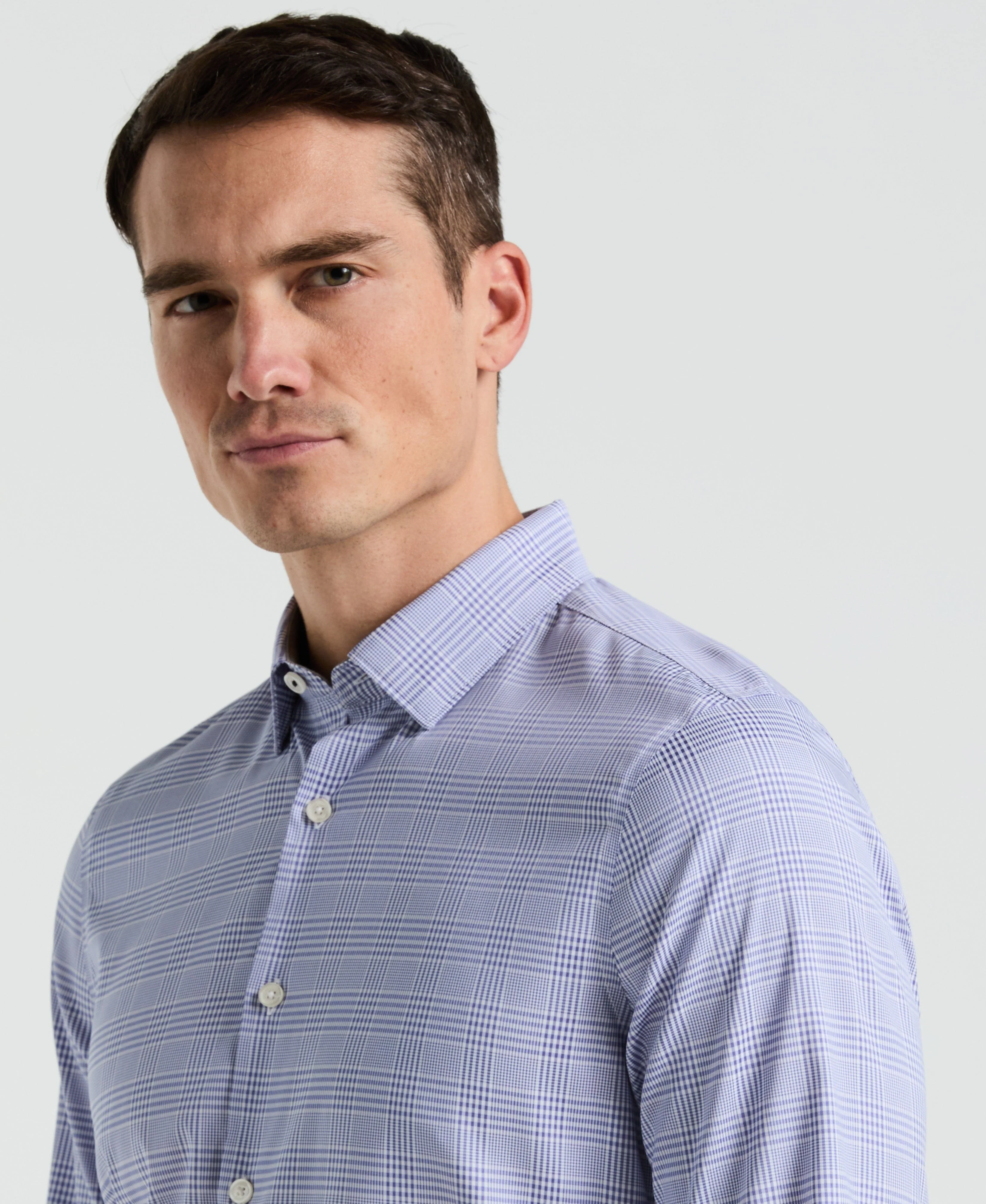 Slim Fit Plaid Total Stretch Shirt - Image 3