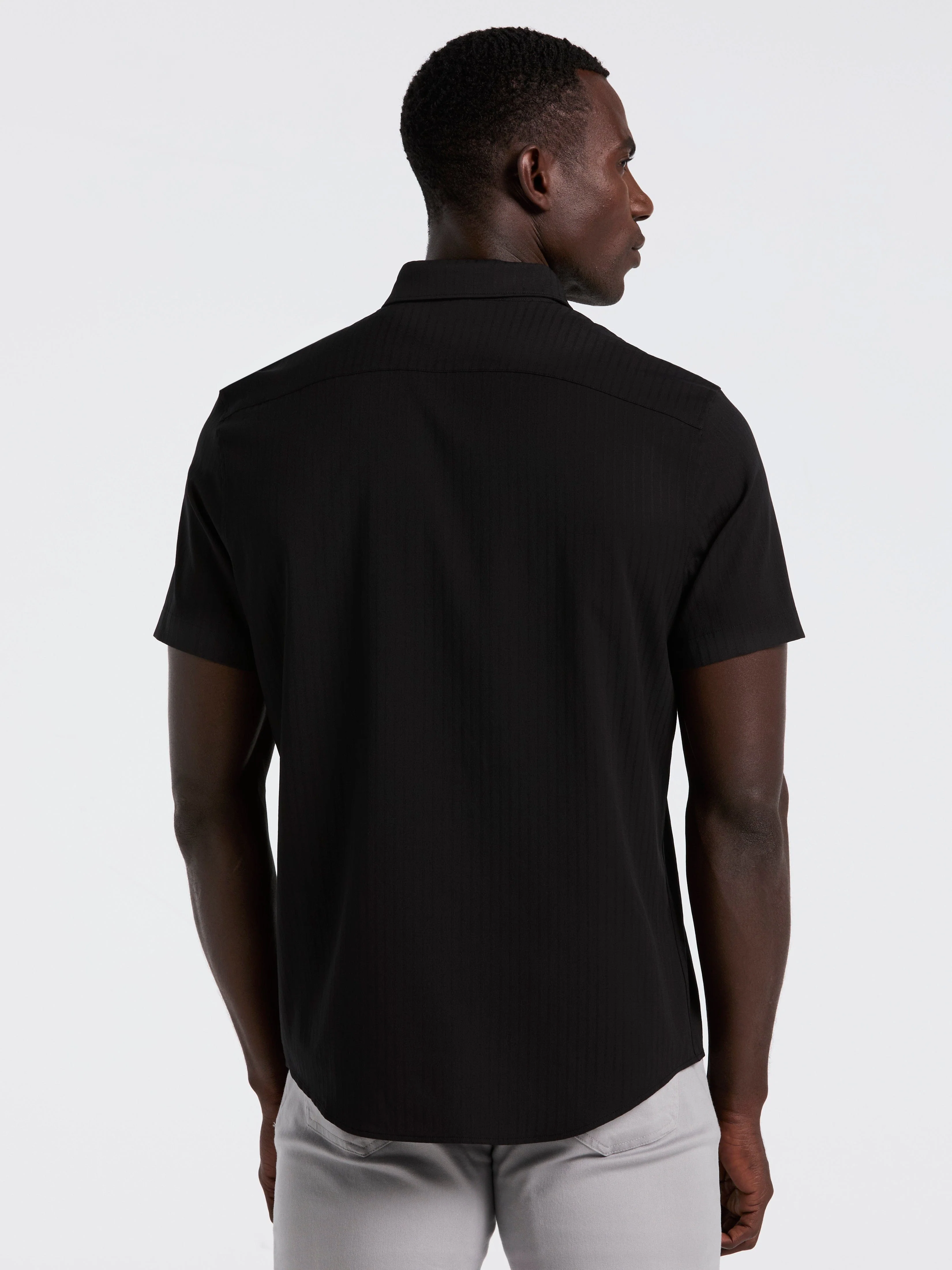 Slim Fit Ribbed Short Sleeve Shirt - Image 3