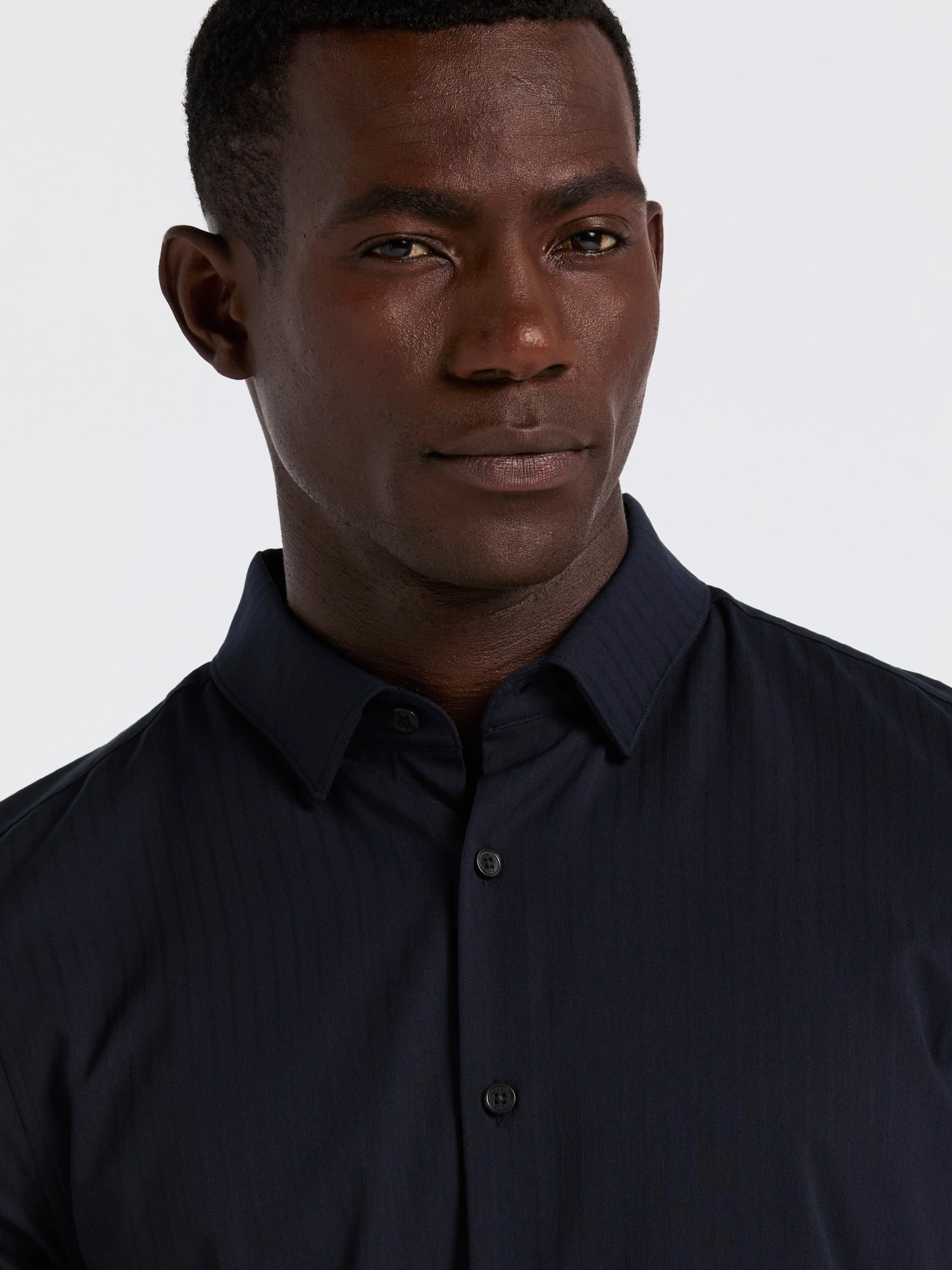 Slim Fit Ribbed Solid Total Stretch Shirt - Image 4