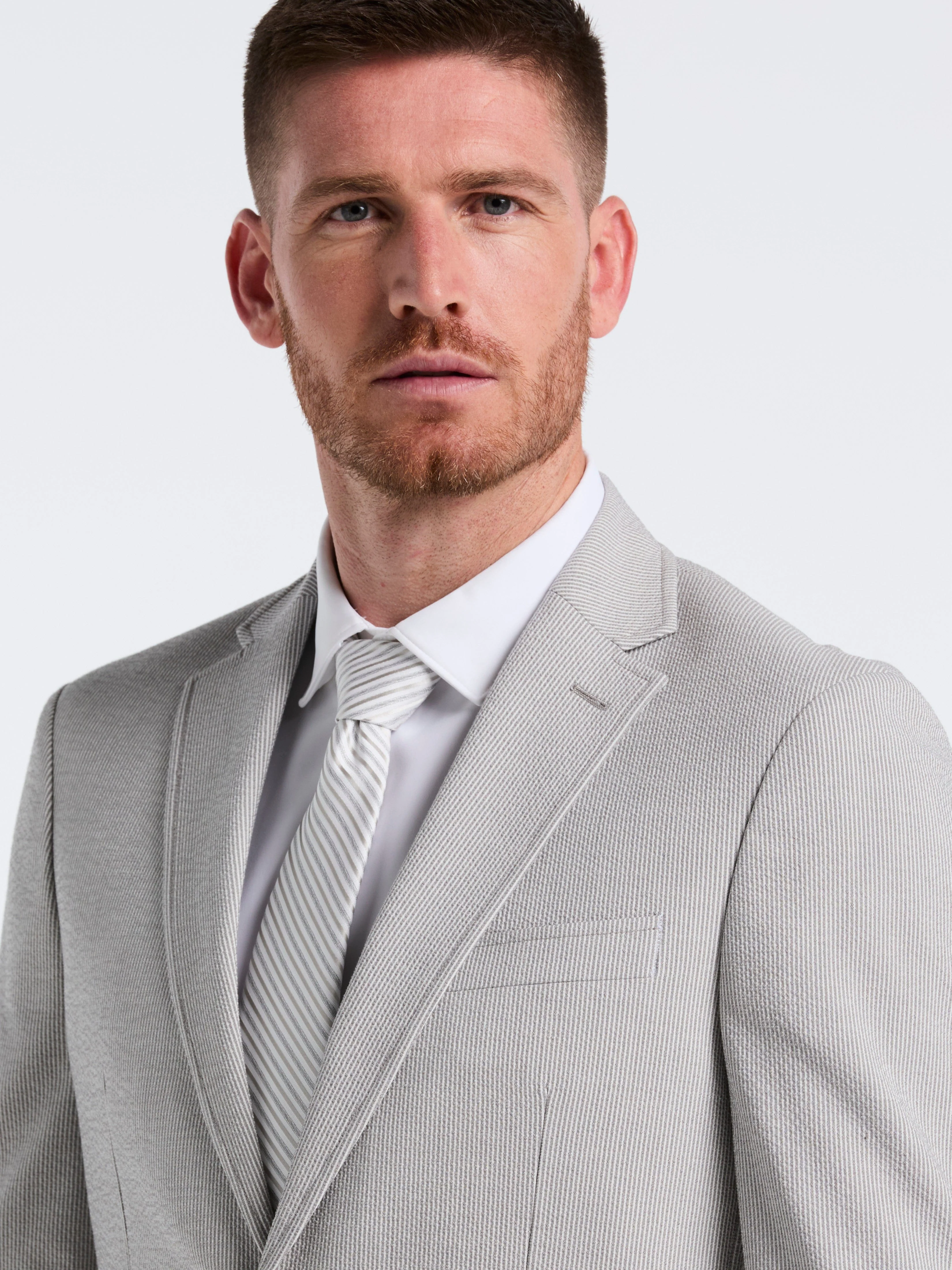 Slim Fit Seersucker Stripe Suit Jacket - Image 2