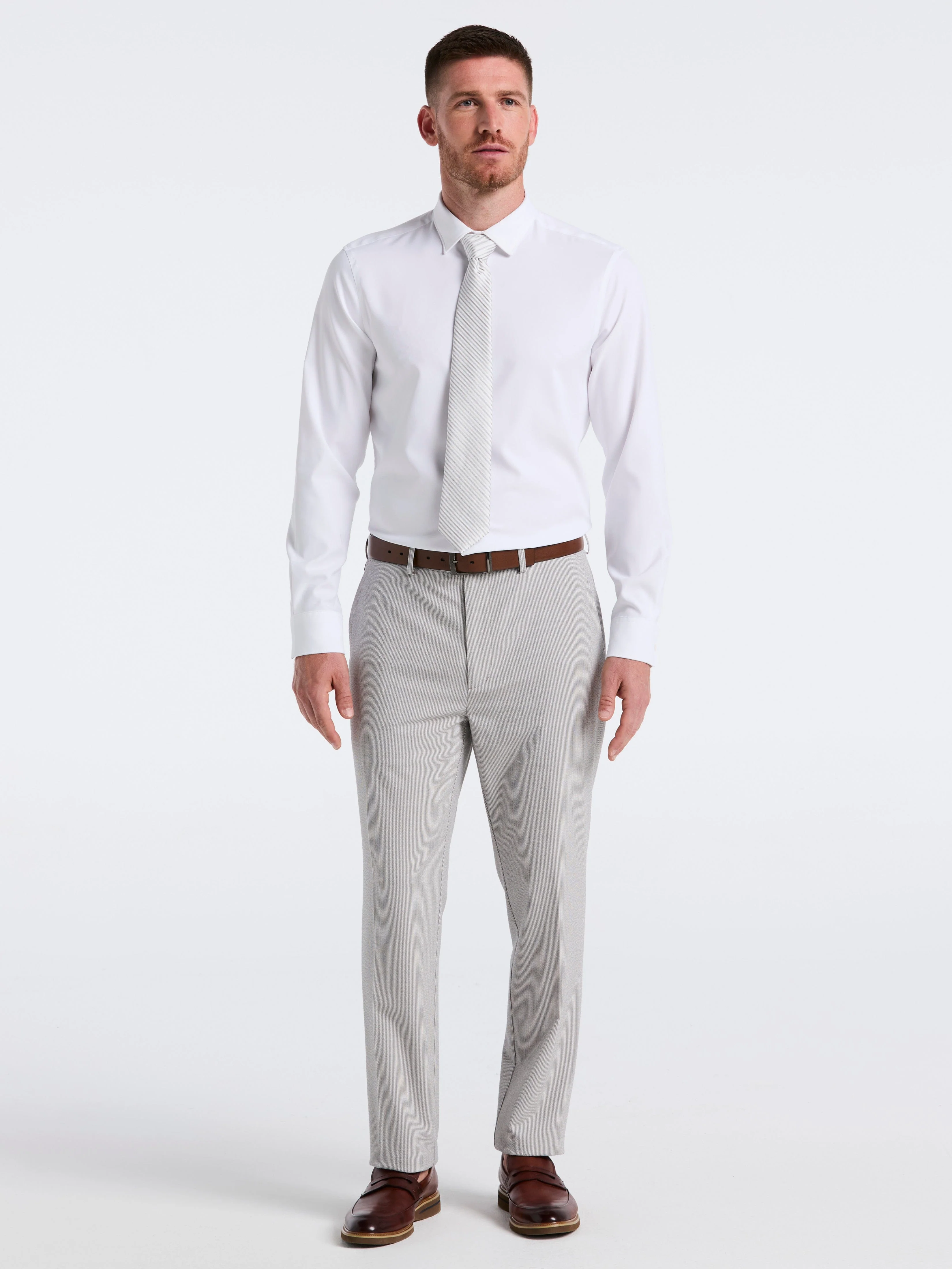 Slim Fit Seersucker Stripe Suit Pant