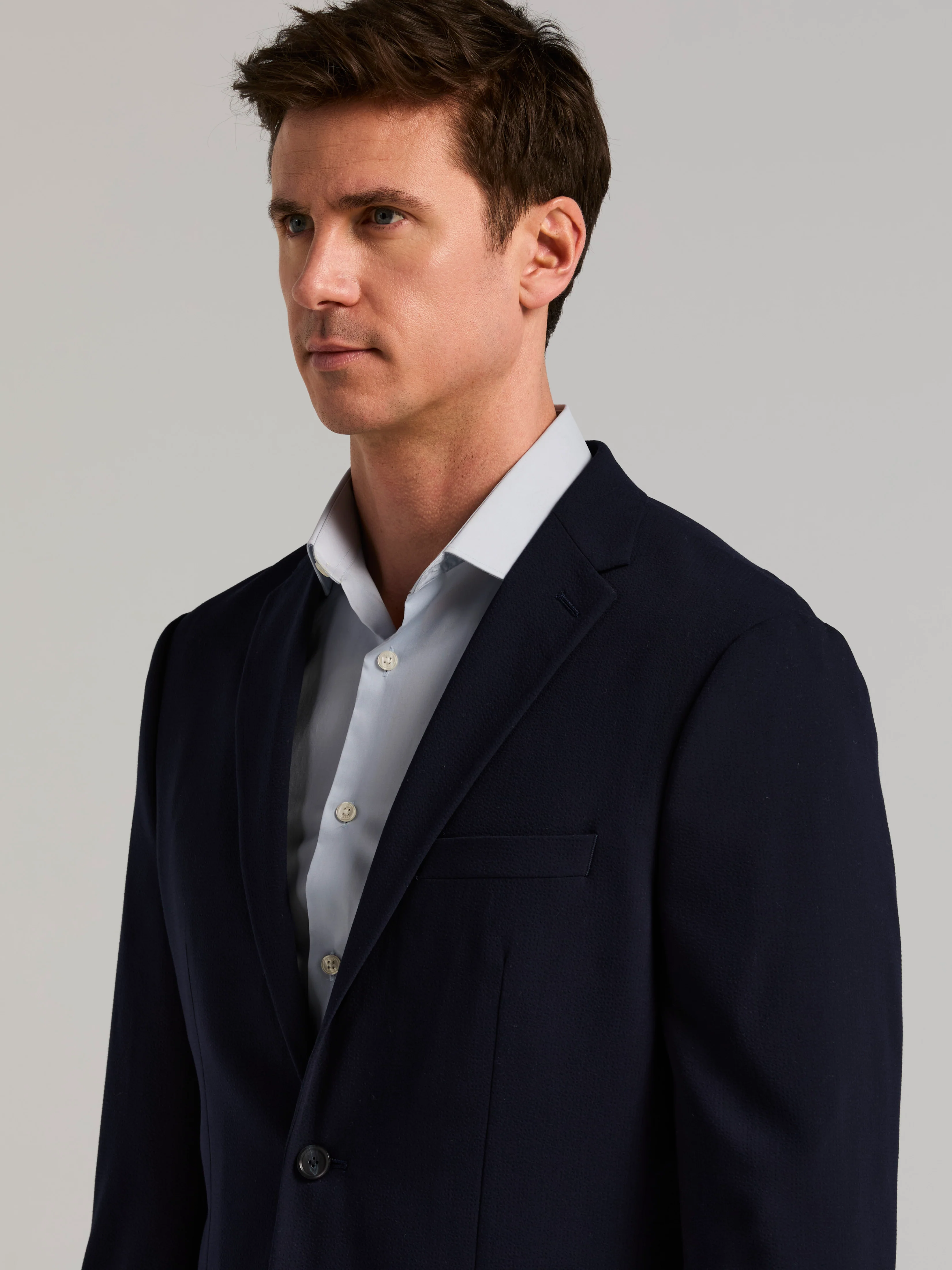 Slim Fit Seersucker Suit Jacket - Image 2