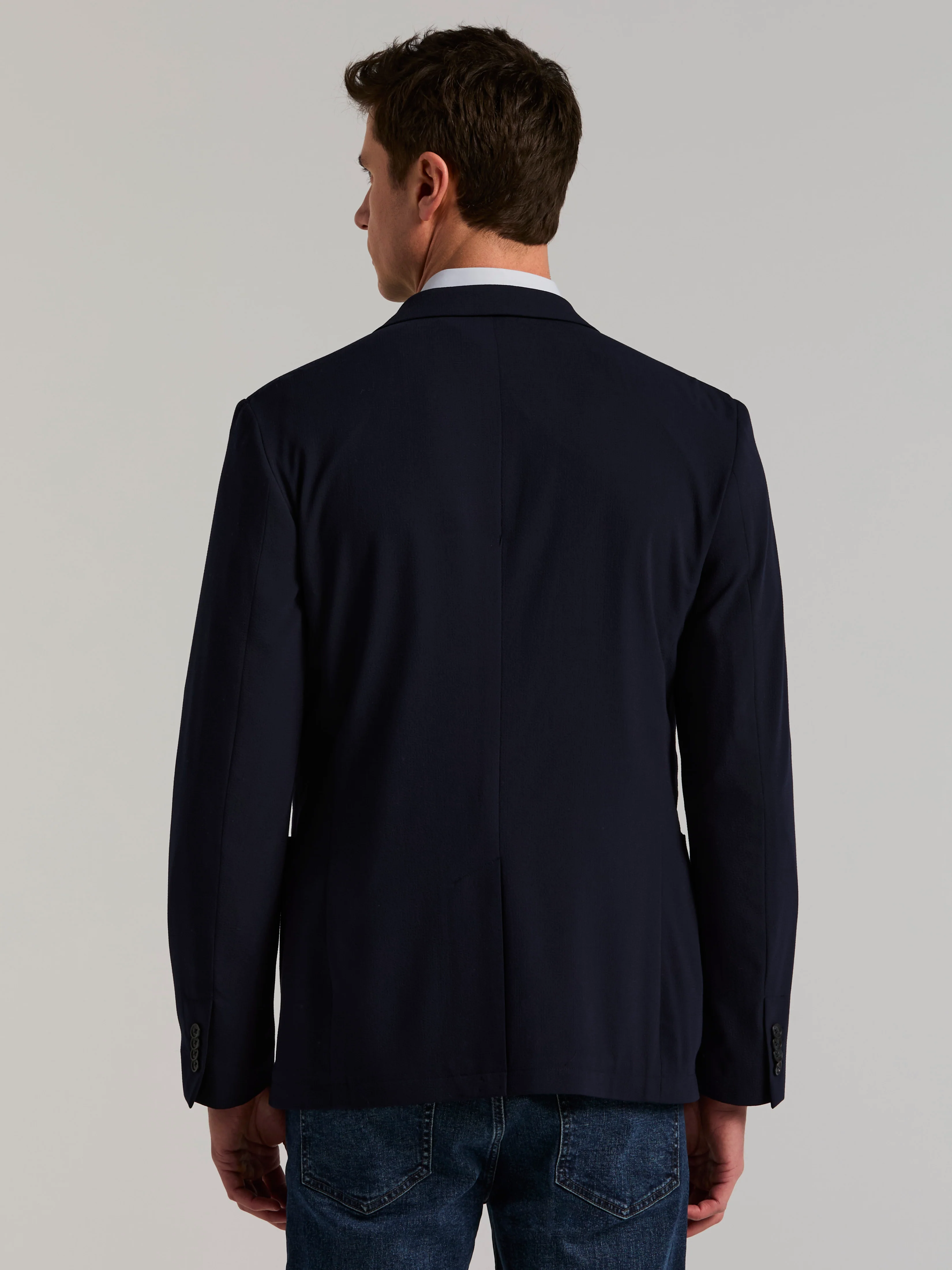 Slim Fit Seersucker Suit Jacket - Image 3