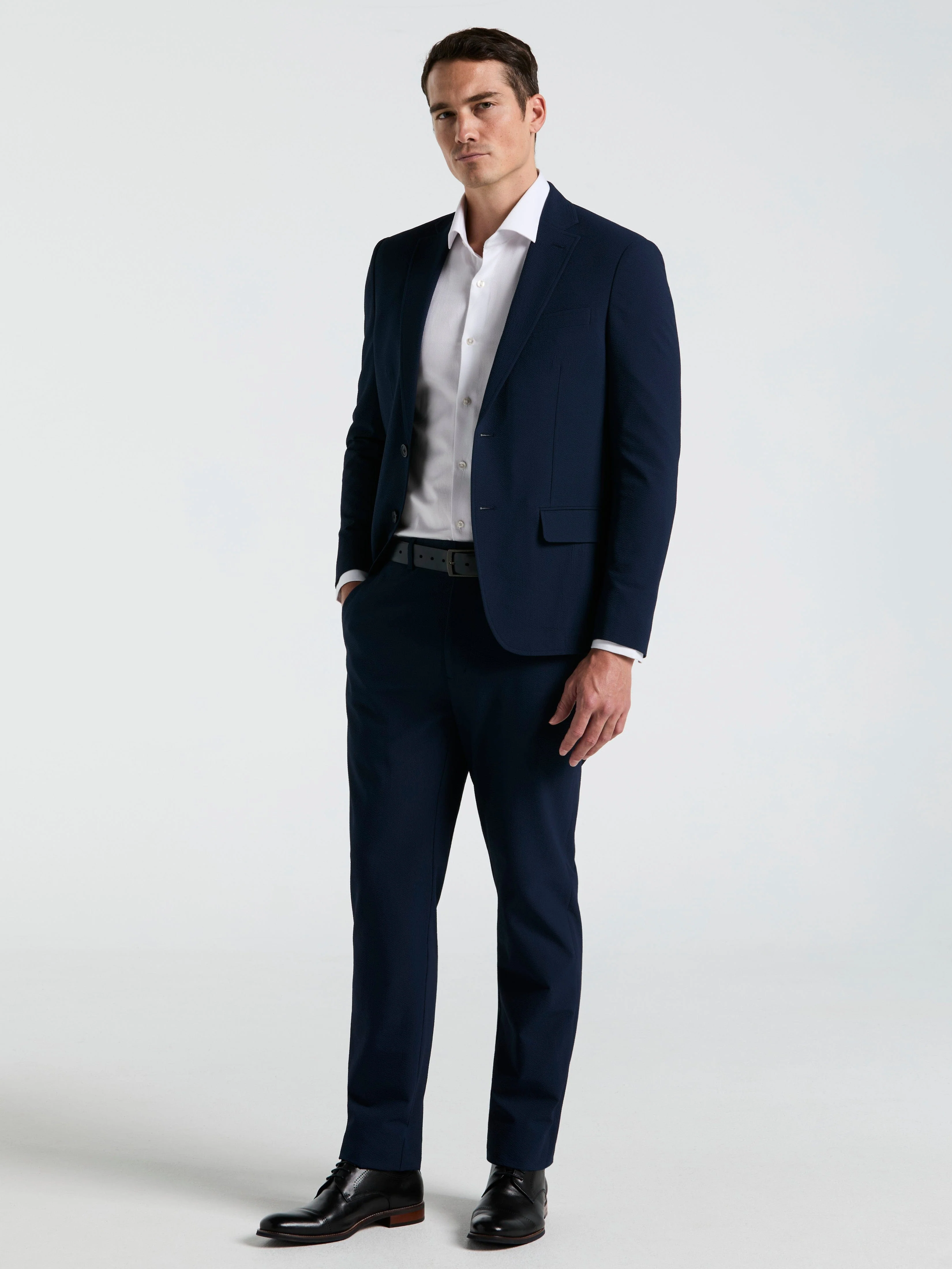 Slim Fit Seersucker Suit Jacket - Image 4
