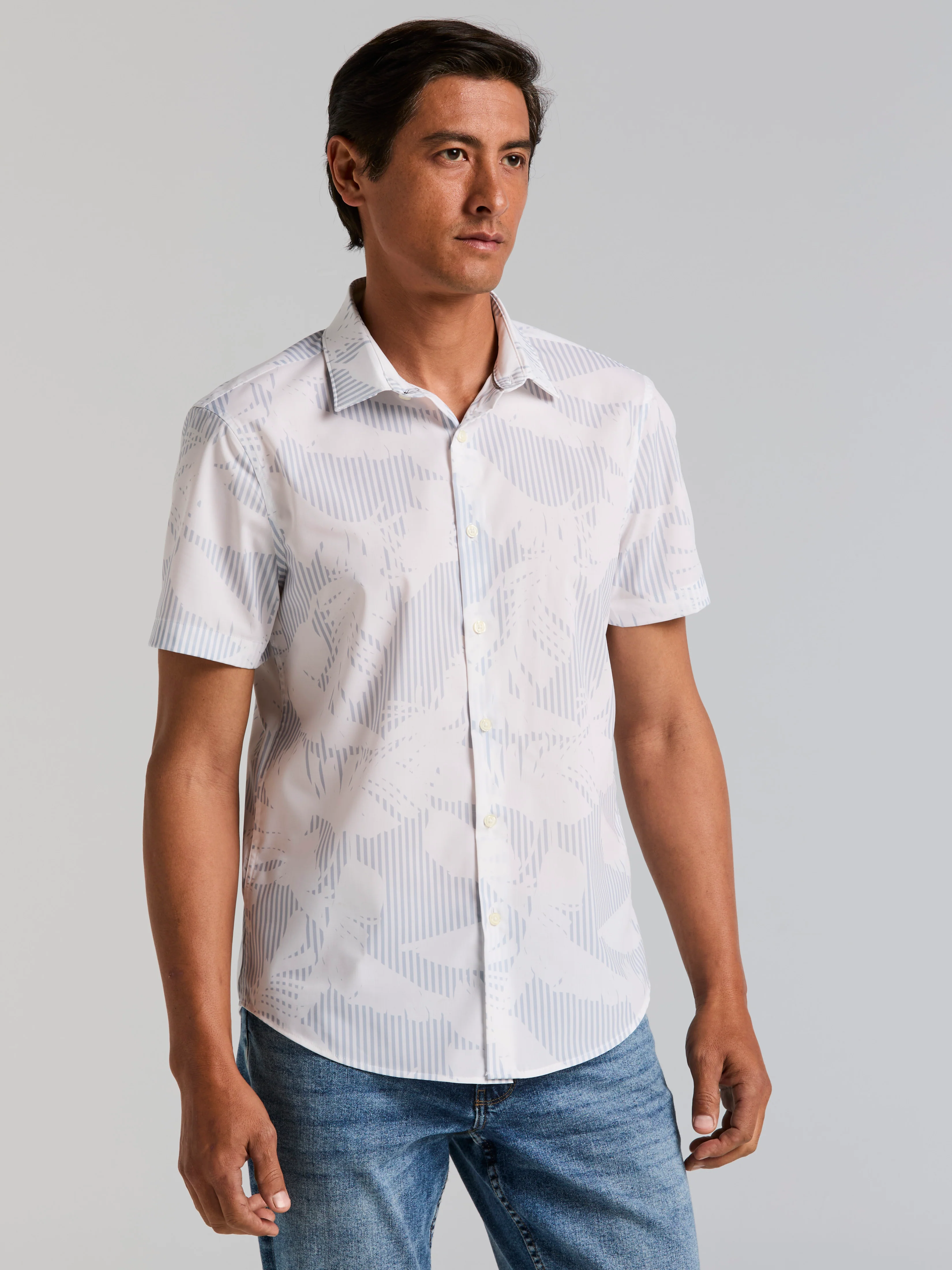 Slim Fit Feather Print Shirt