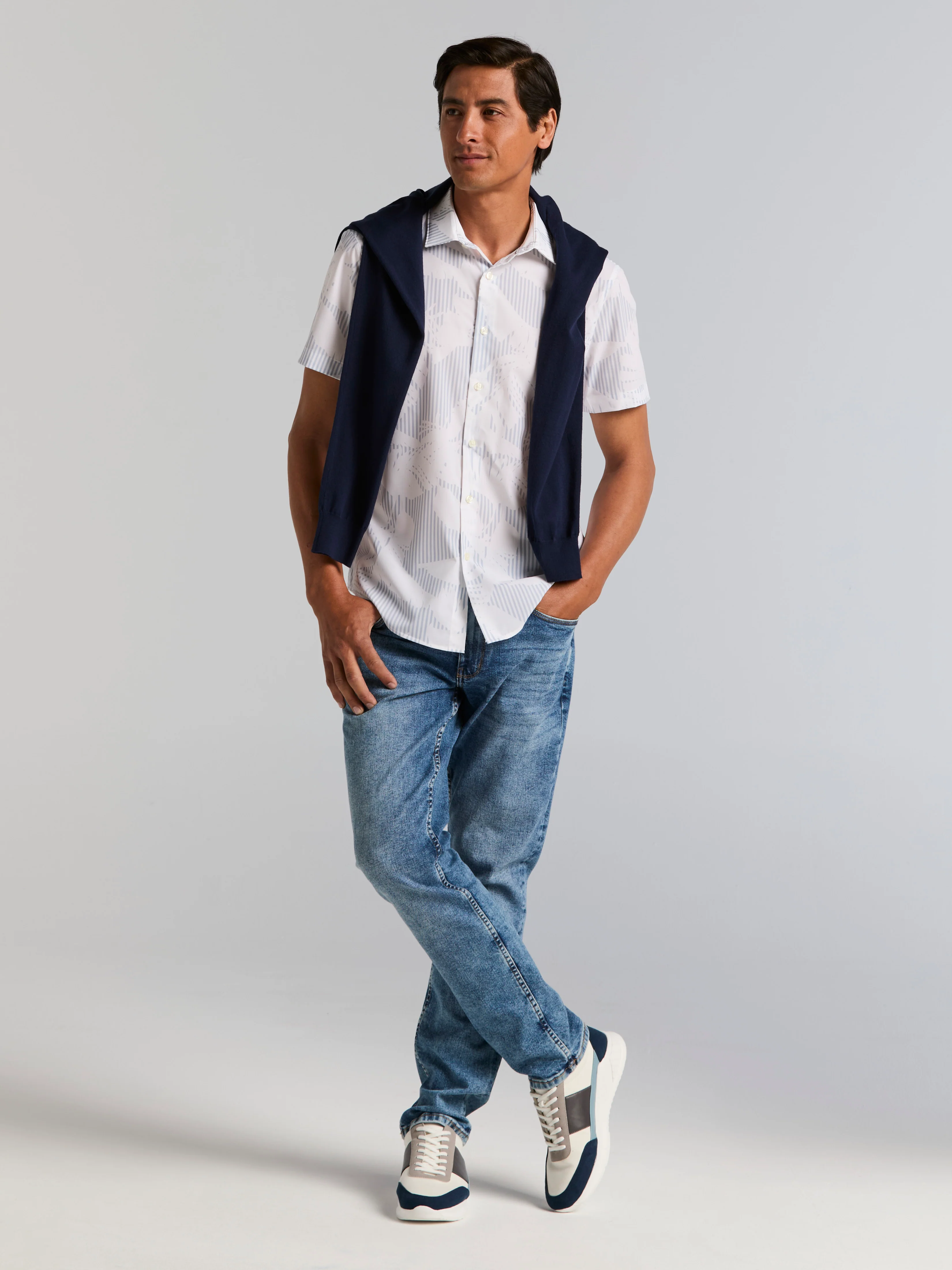 Slim Fit Feather Print Shirt - Image 6