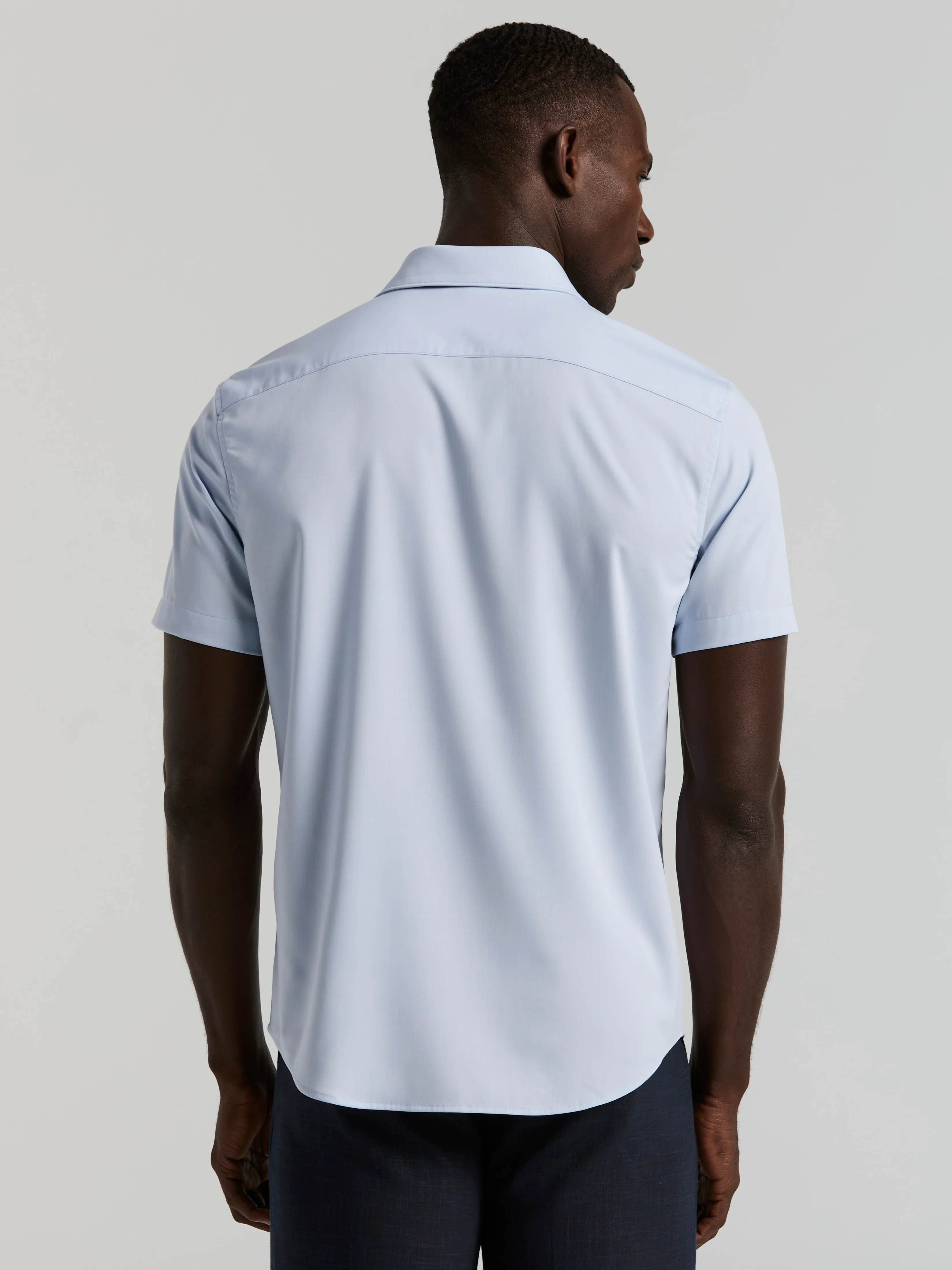 Slim Fit Total Stretch Heathered Short Sleeve Shirt - Image 13