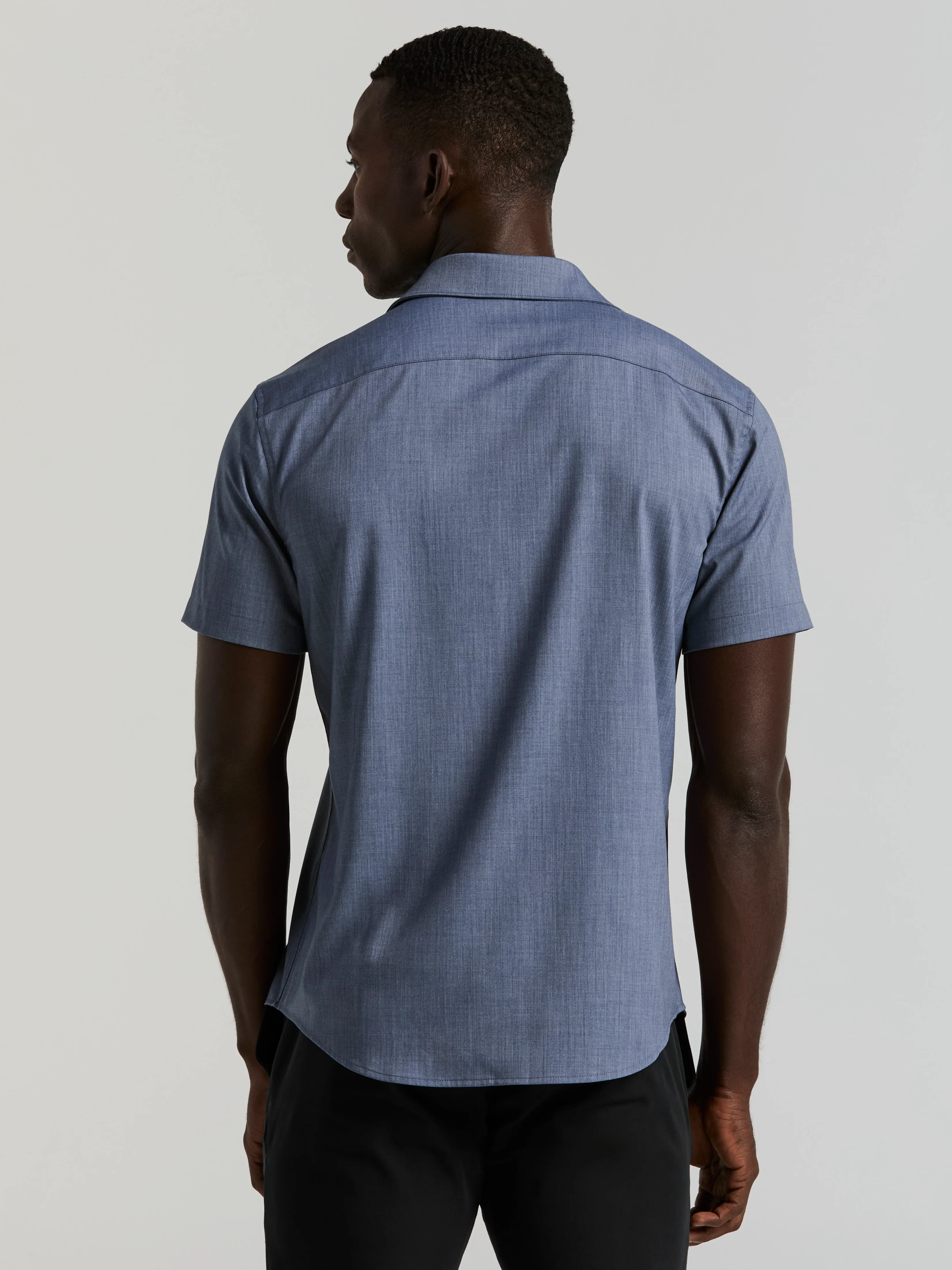 Slim Fit Total Stretch Heathered Short Sleeve Shirt - Image 8