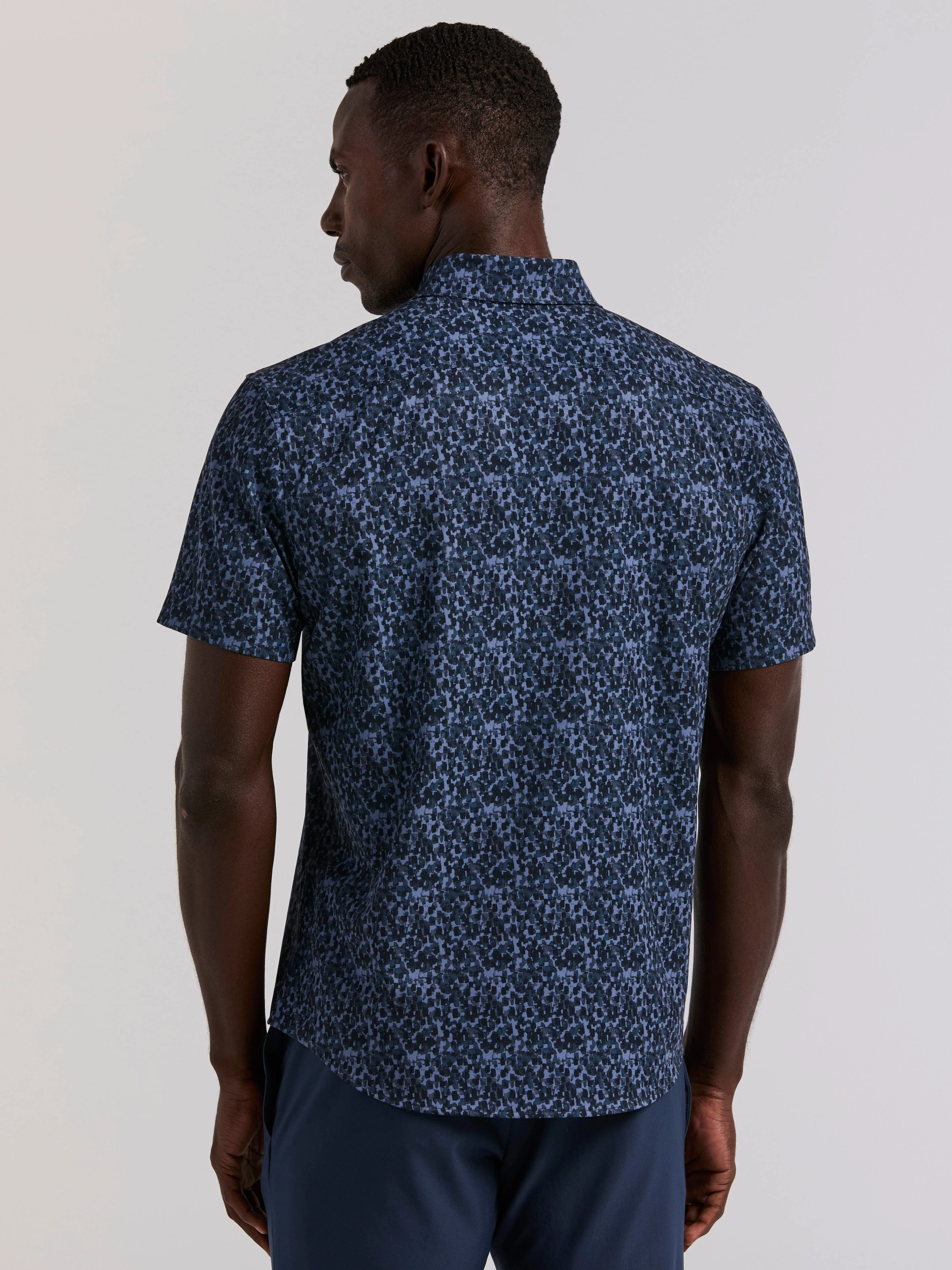 Slim Fit Watercolor Print Shirt - Image 3