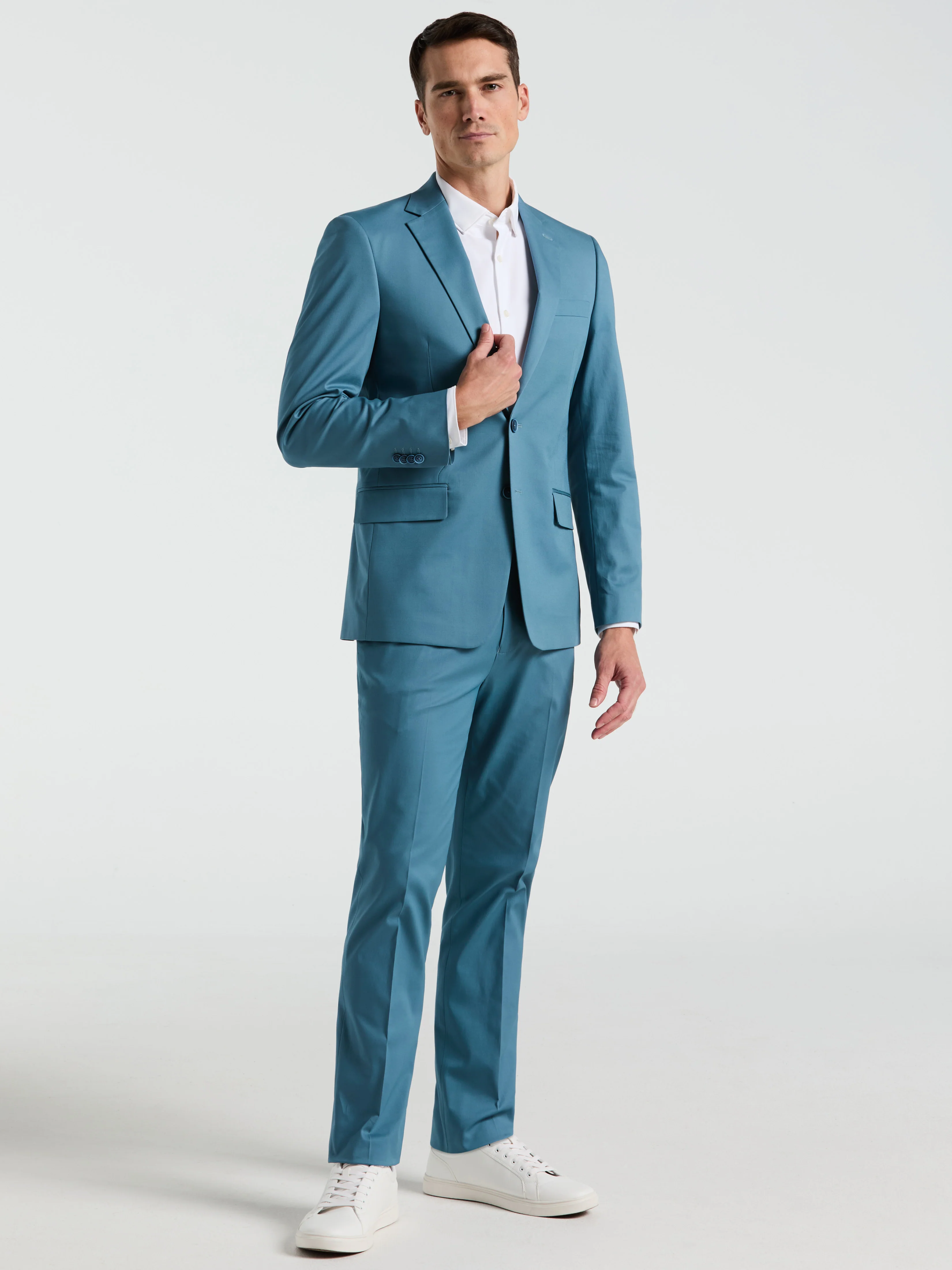 Slim Fit Cotton Blend Suit Jacket - Image 4