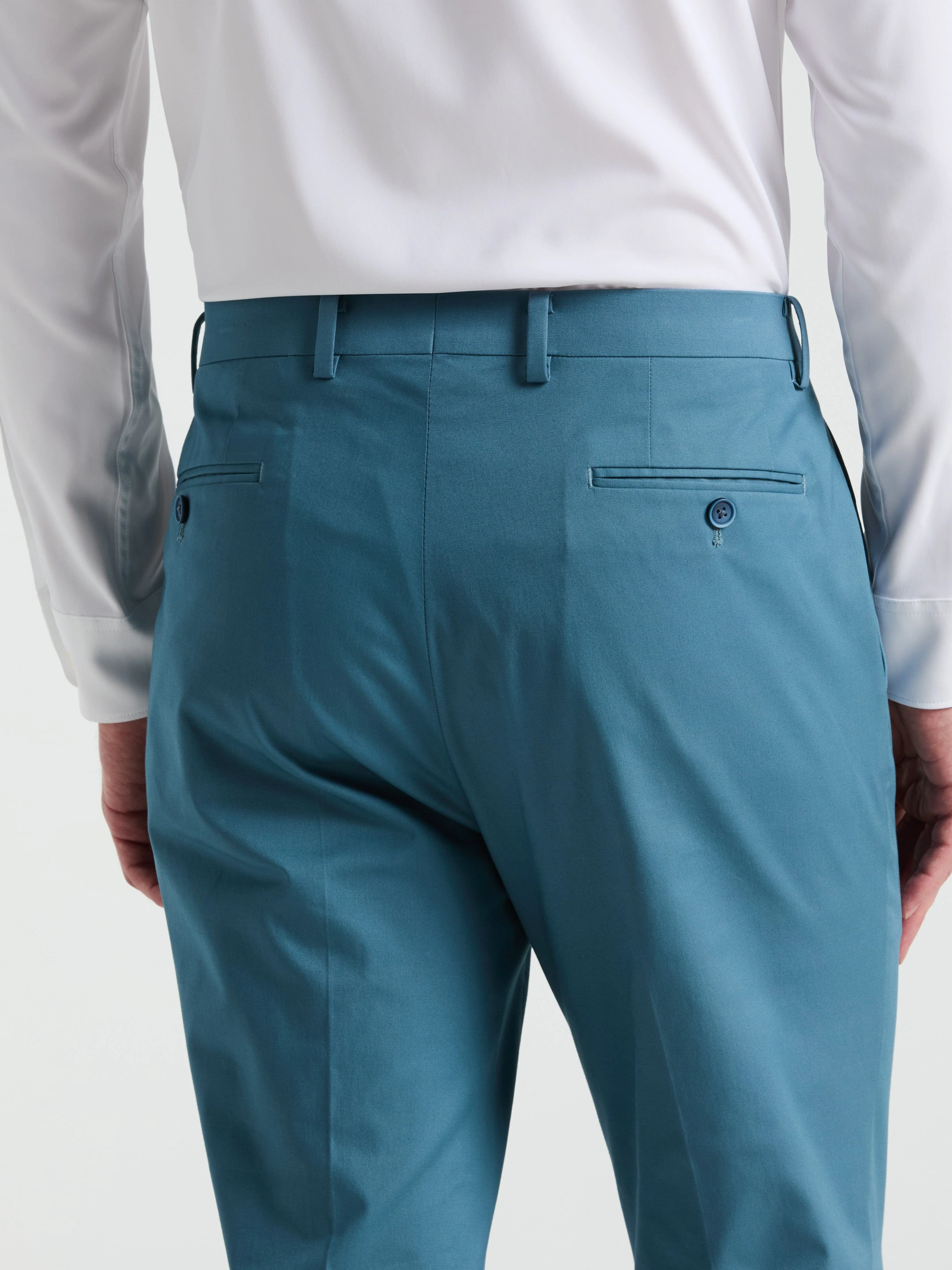 Slim Fit Solid Cotton Blend Suit Pant - Image 2