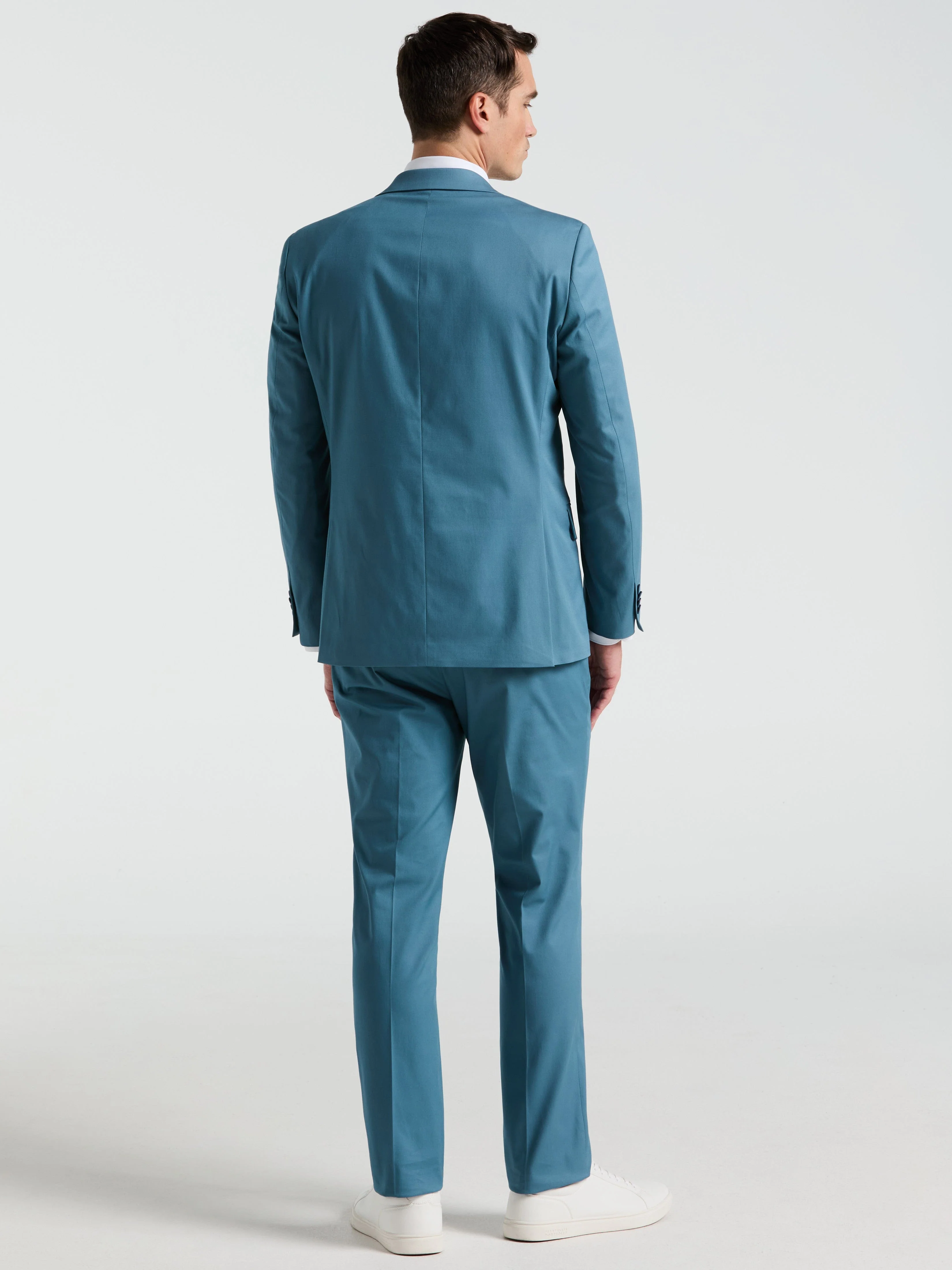 Slim Fit Solid Cotton Blend Suit Pant - Image 3