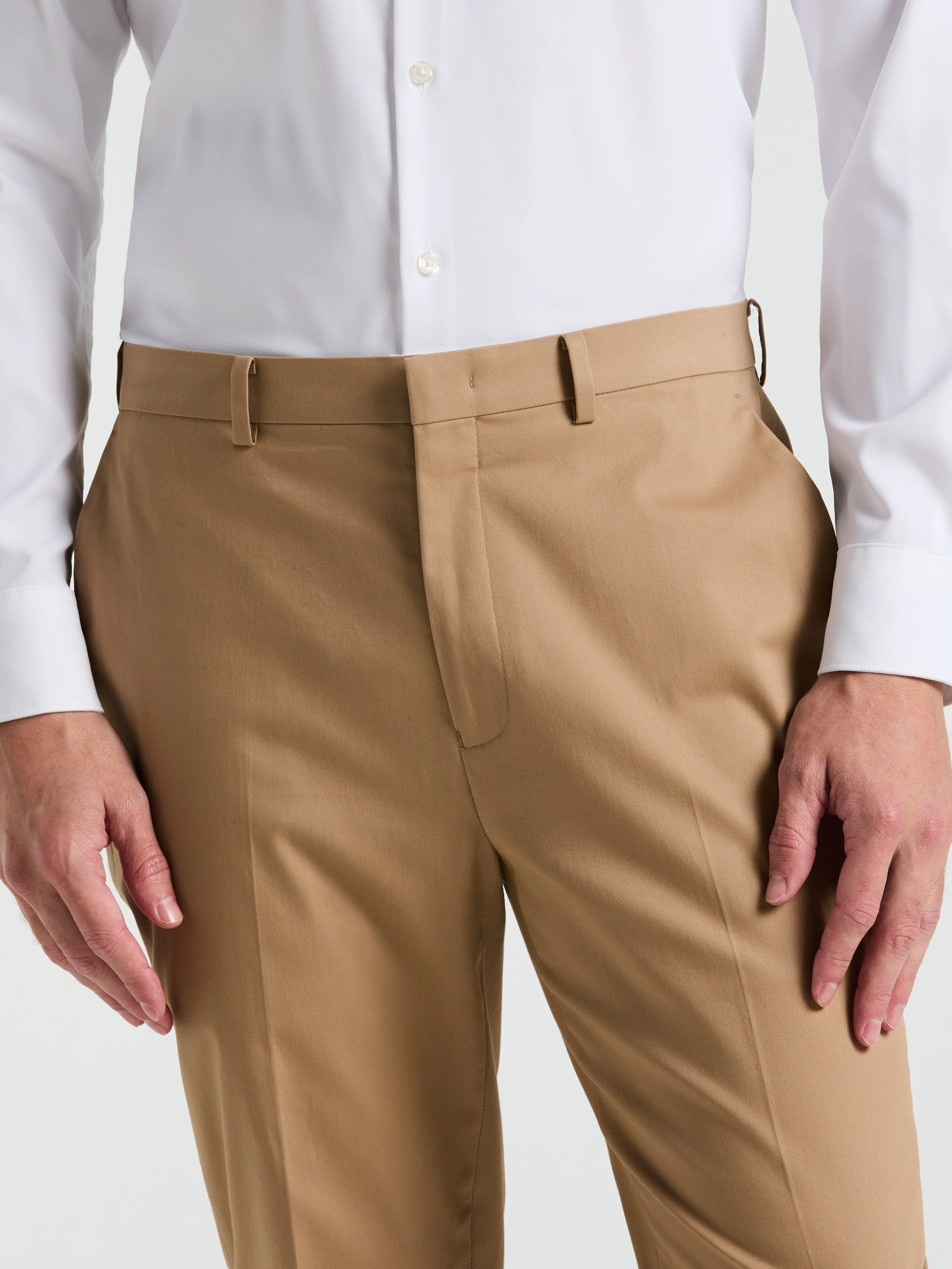 Slim Fit Solid Cotton Blend Suit Pant - Image 2