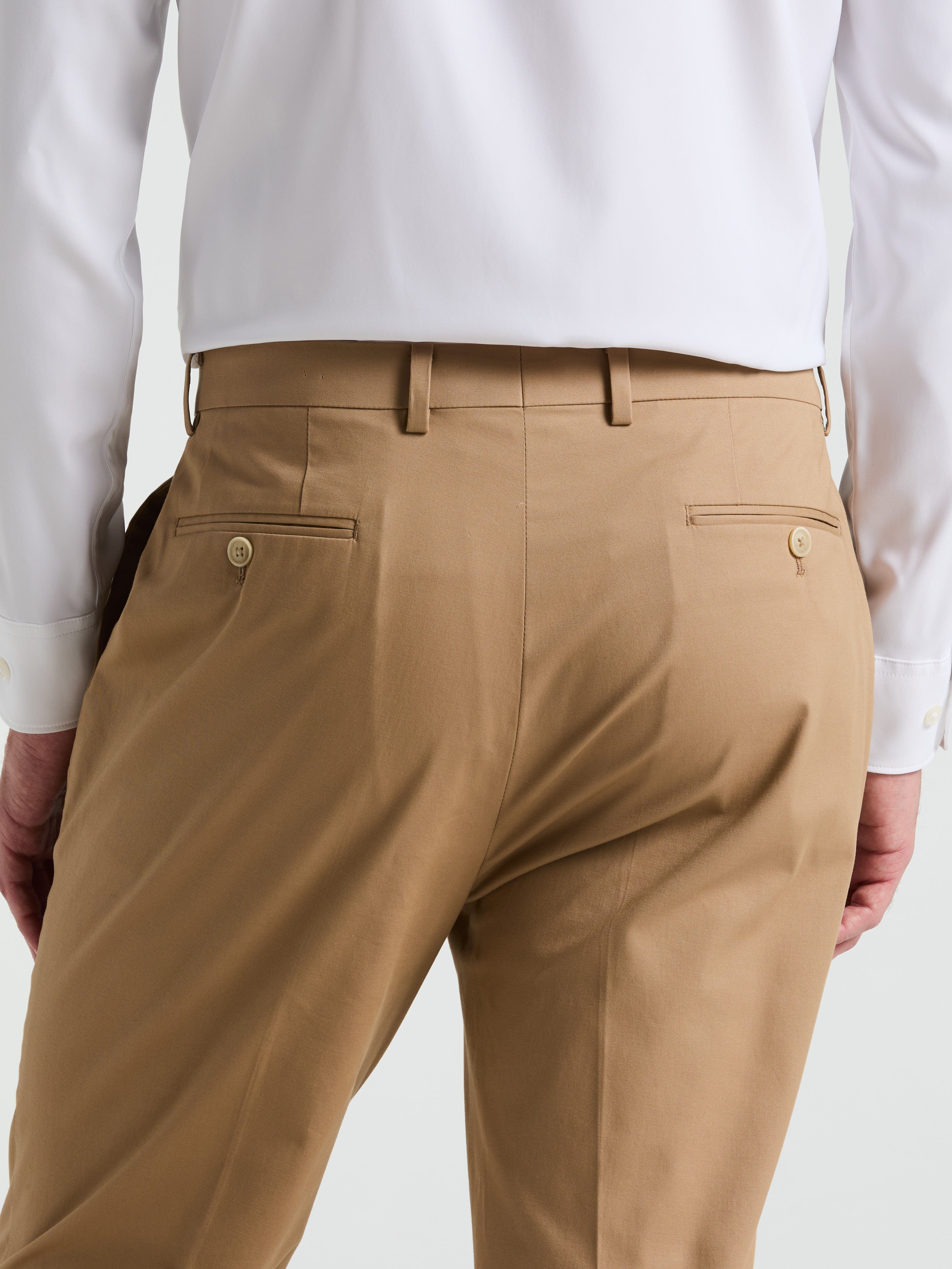 Slim Fit Solid Cotton Blend Suit Pant - Image 3