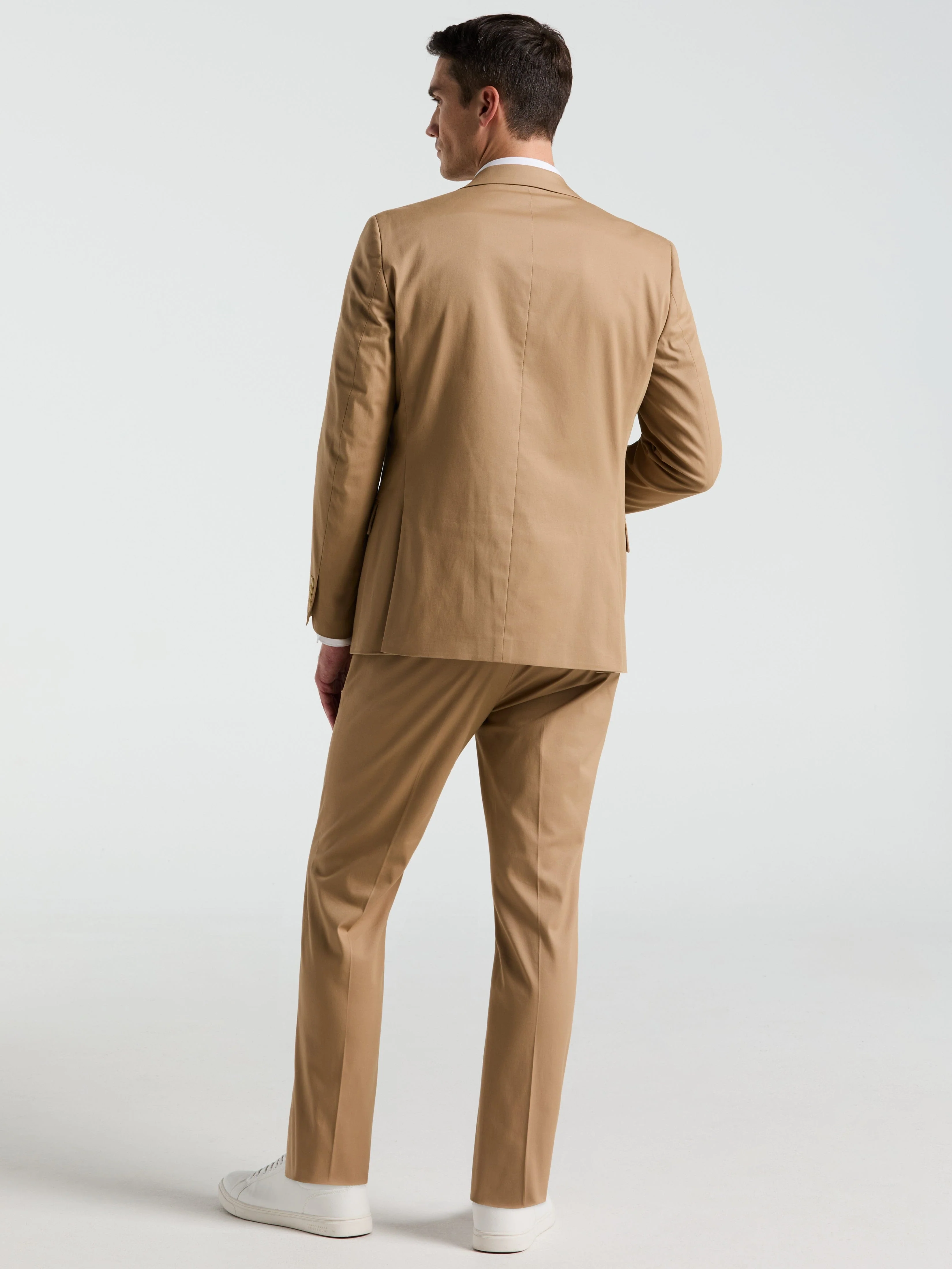 Slim Fit Solid Cotton Blend Suit Pant - Image 4