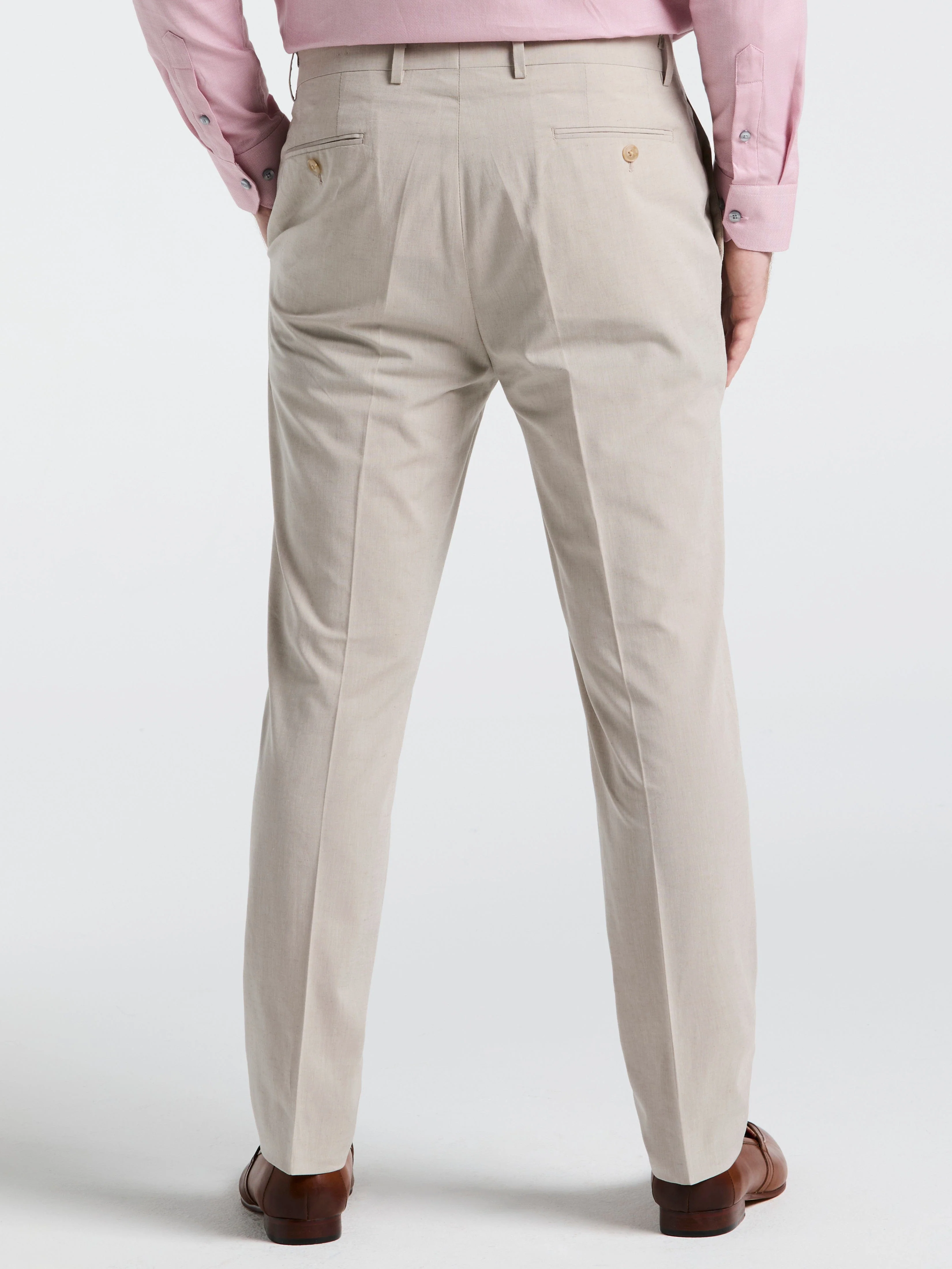 Slim Fit Solid Linen Blend Pant - Image 2