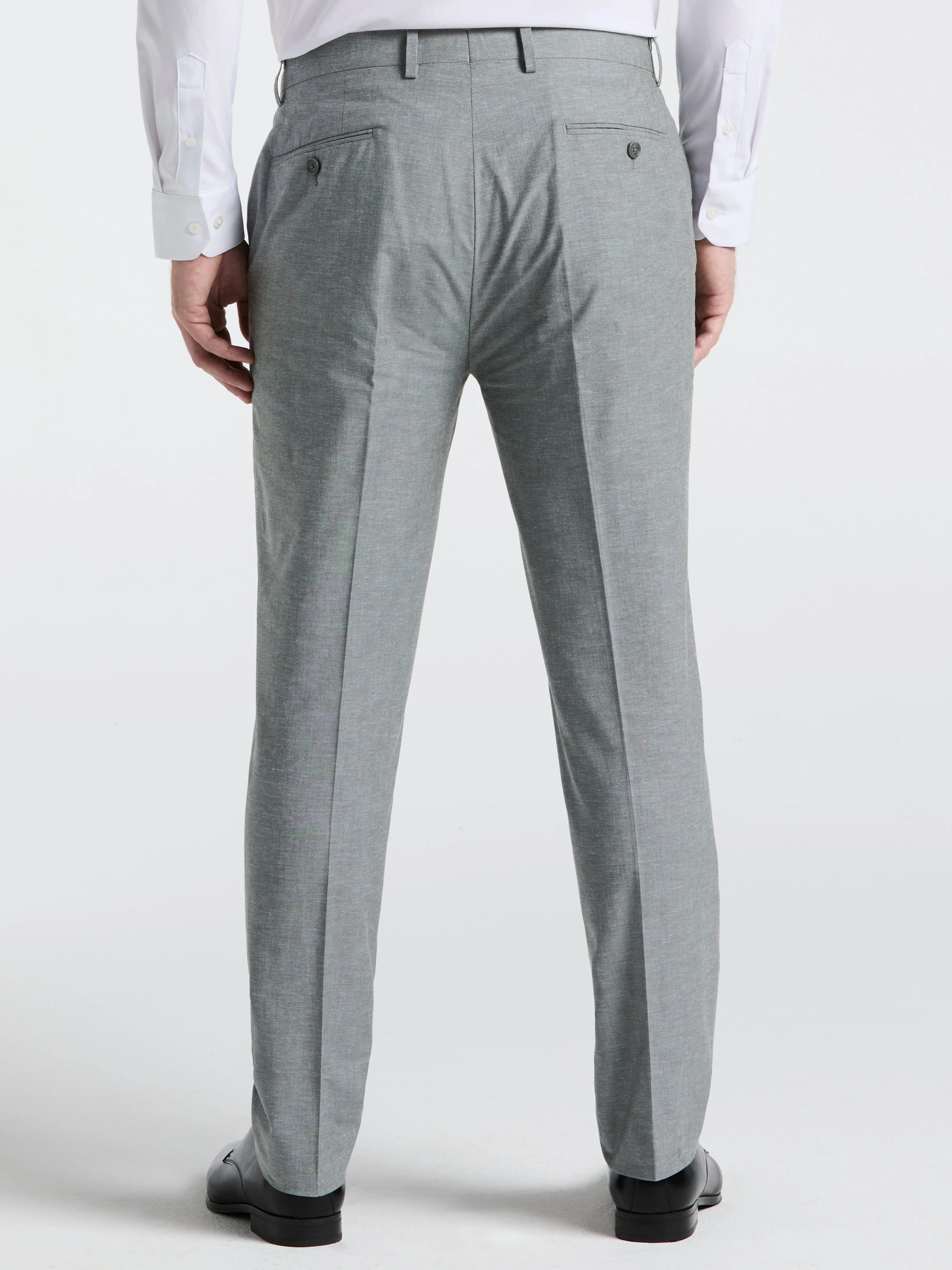 Slim Fit Solid Linen Blend Pant - Image 2