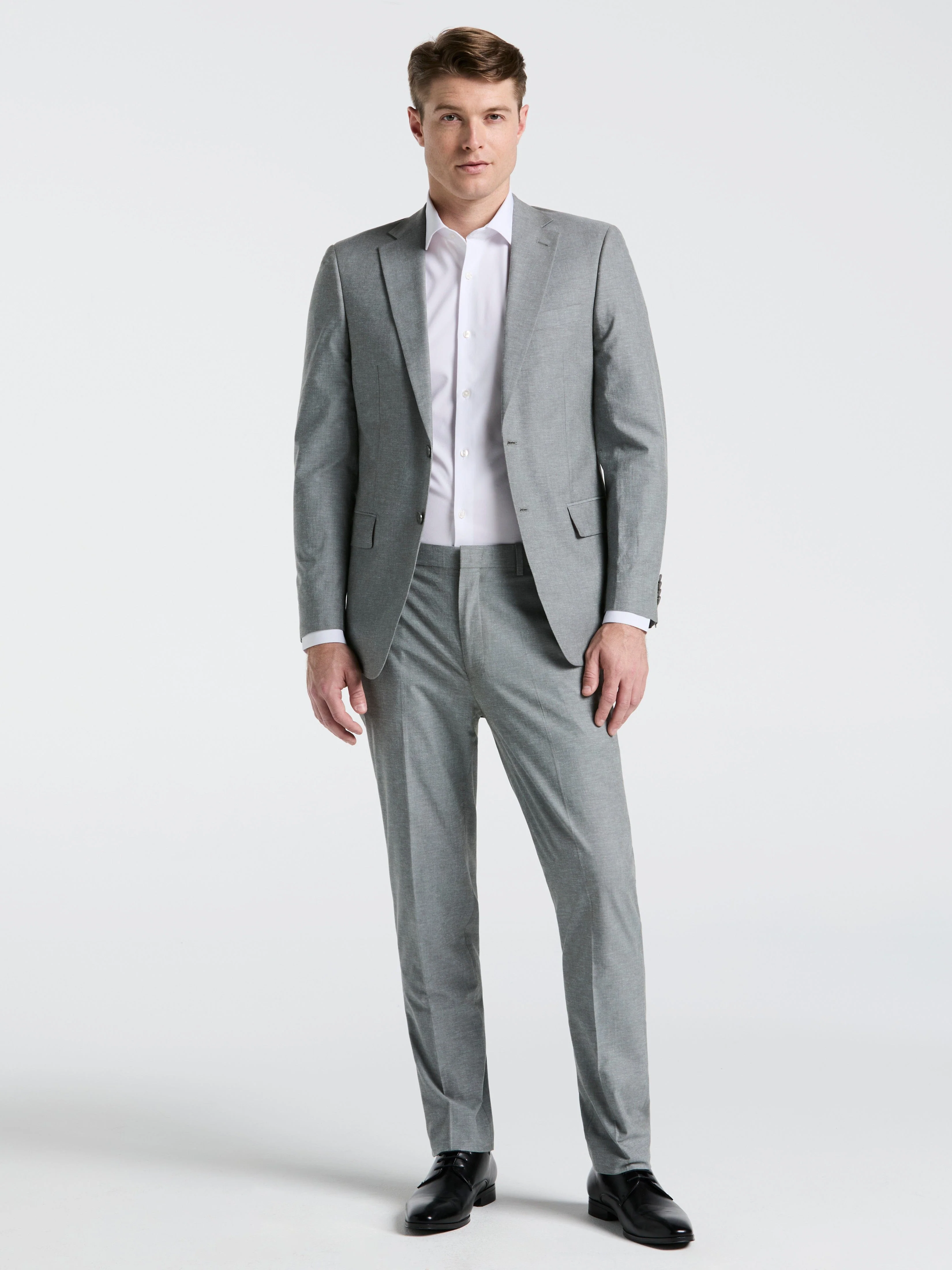 Slim Fit Solid Linen Blend Suit Jacket - Image 4