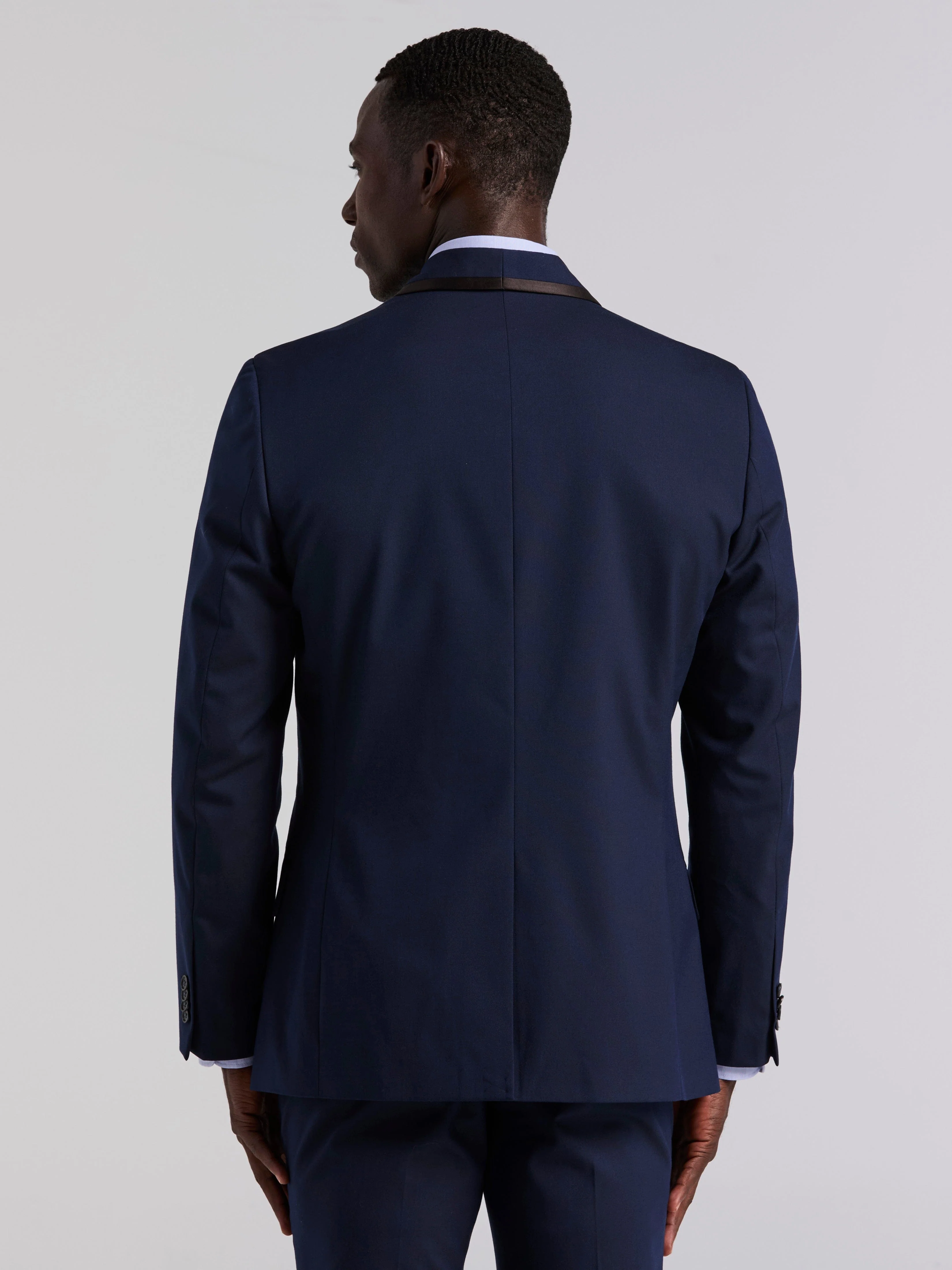 Slim Fit Stretch Dark Sapphire Tuxedo Suit - Image 5