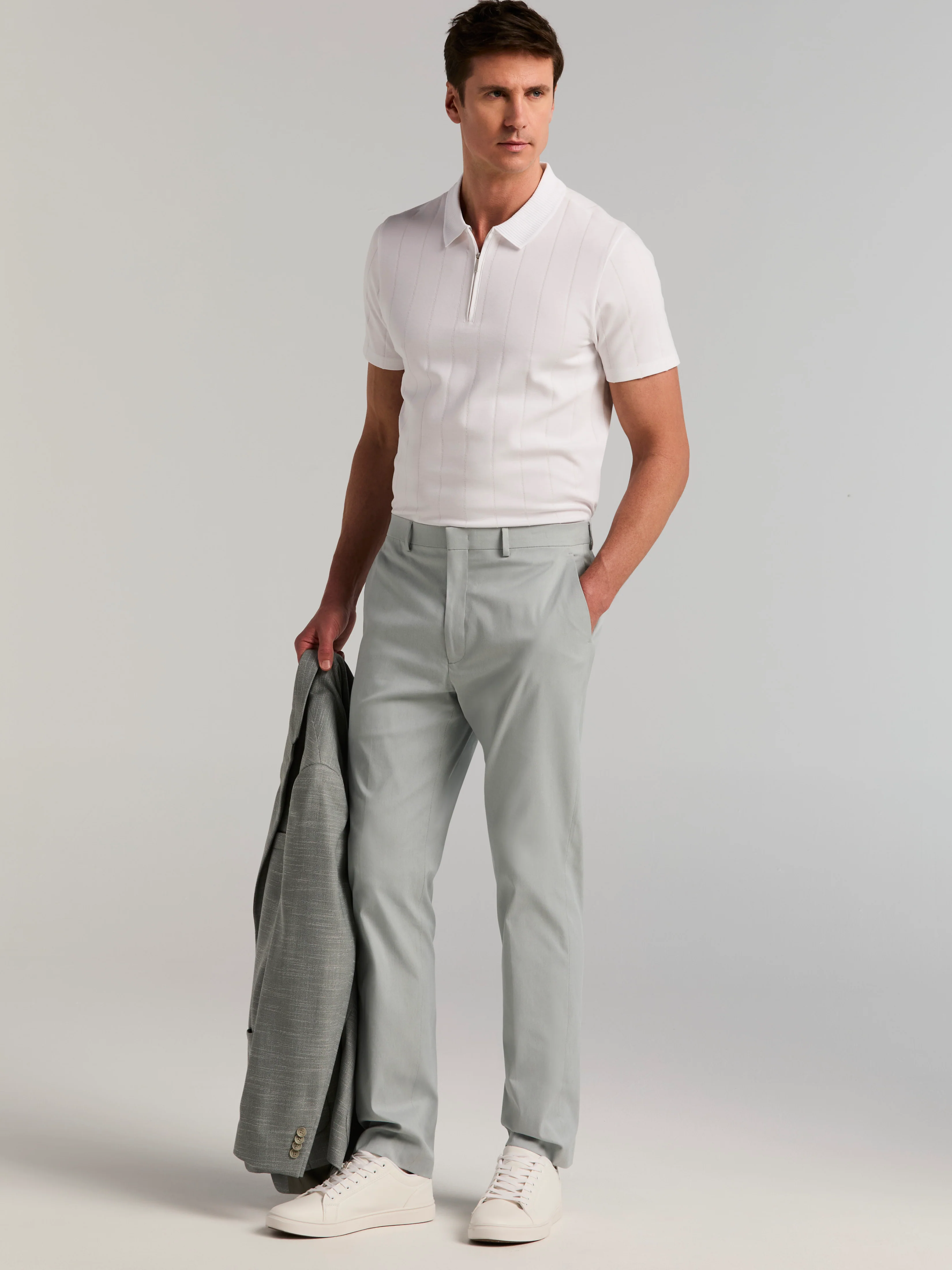Slim Fit Stretch Flat Front Dress Pant - Image 5