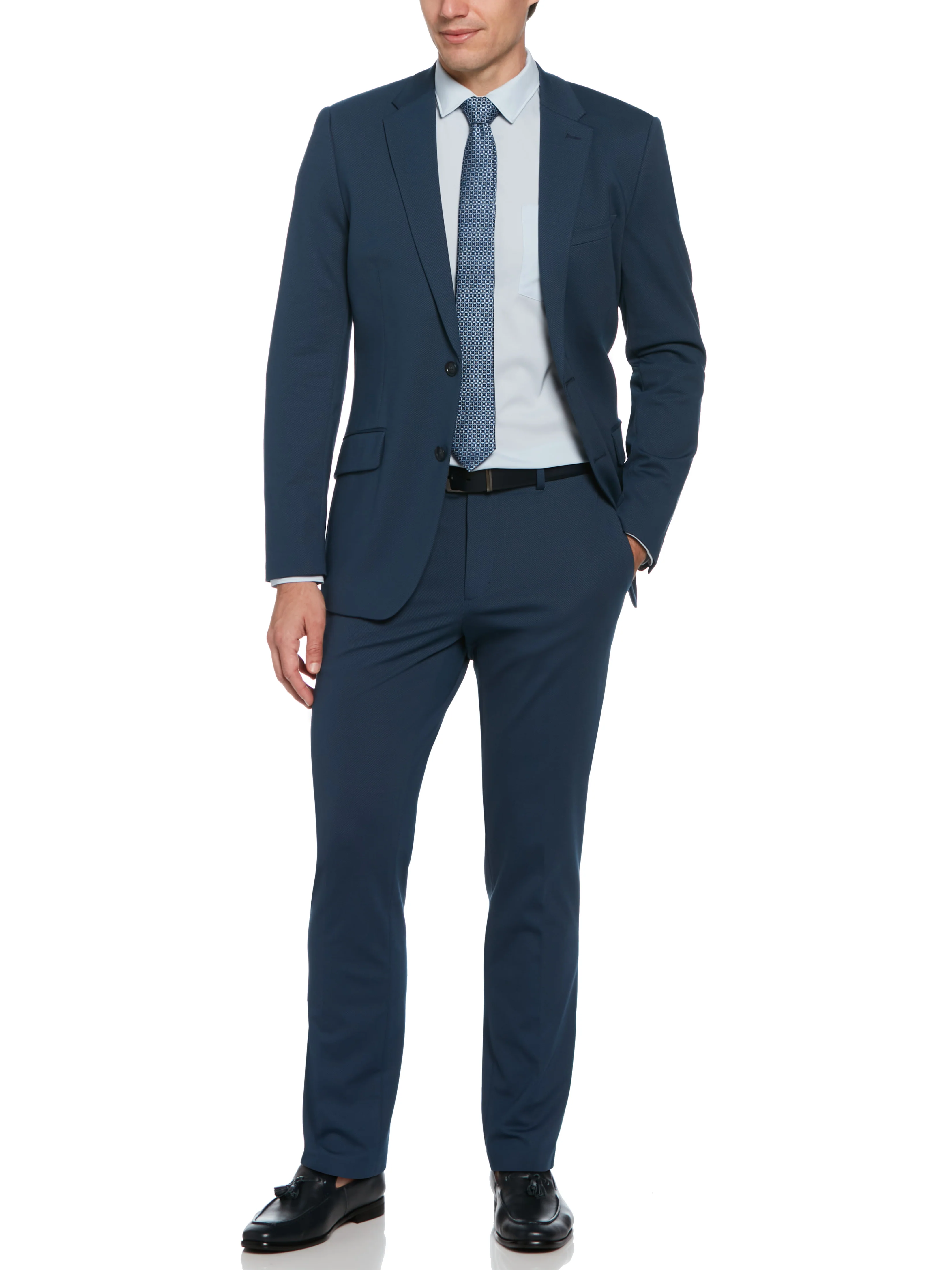 Slim Fit Pindot Stretch Knit Suit Jacket - Image 3