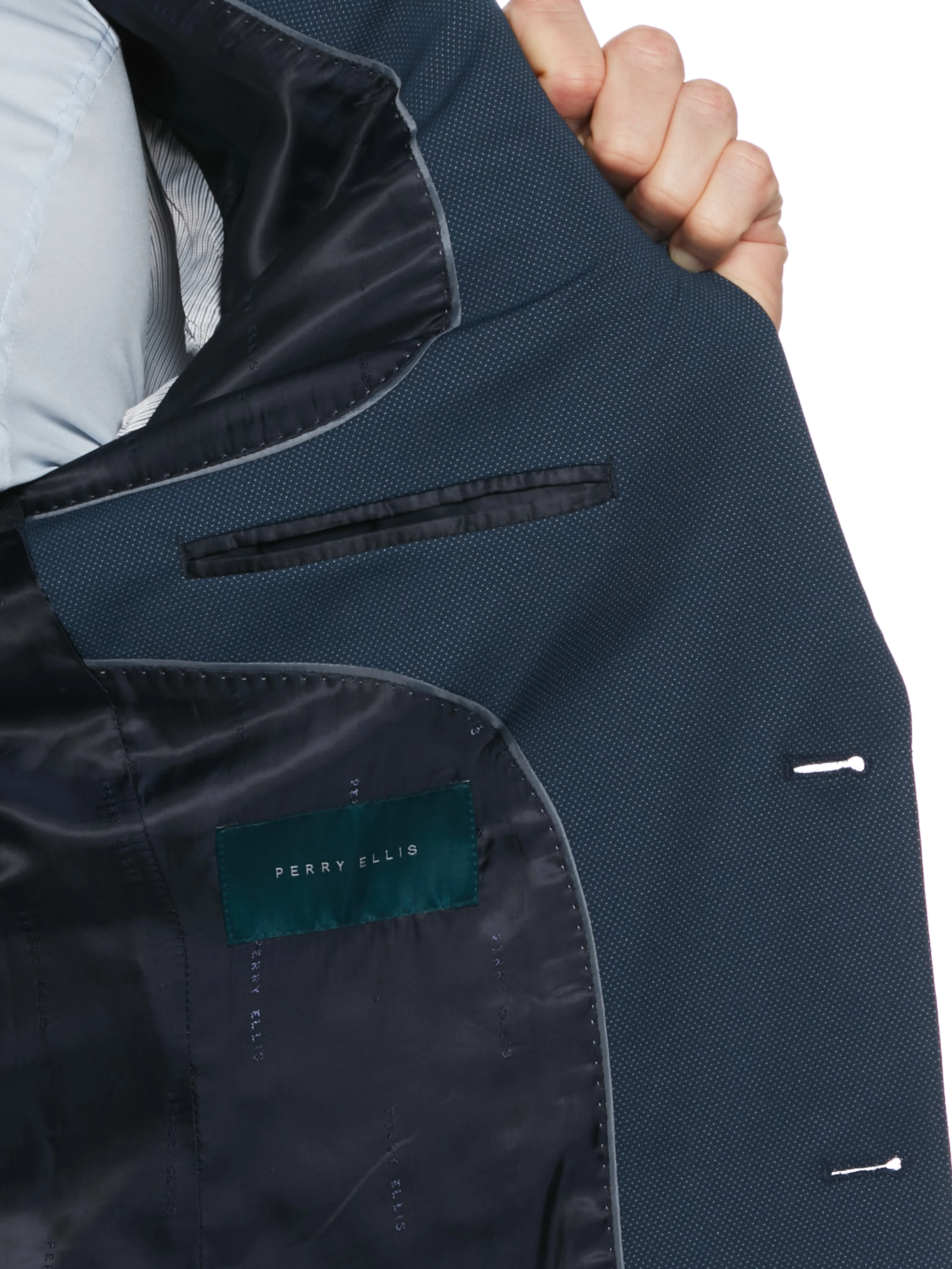Slim Fit Pindot Stretch Knit Suit Jacket - Image 6