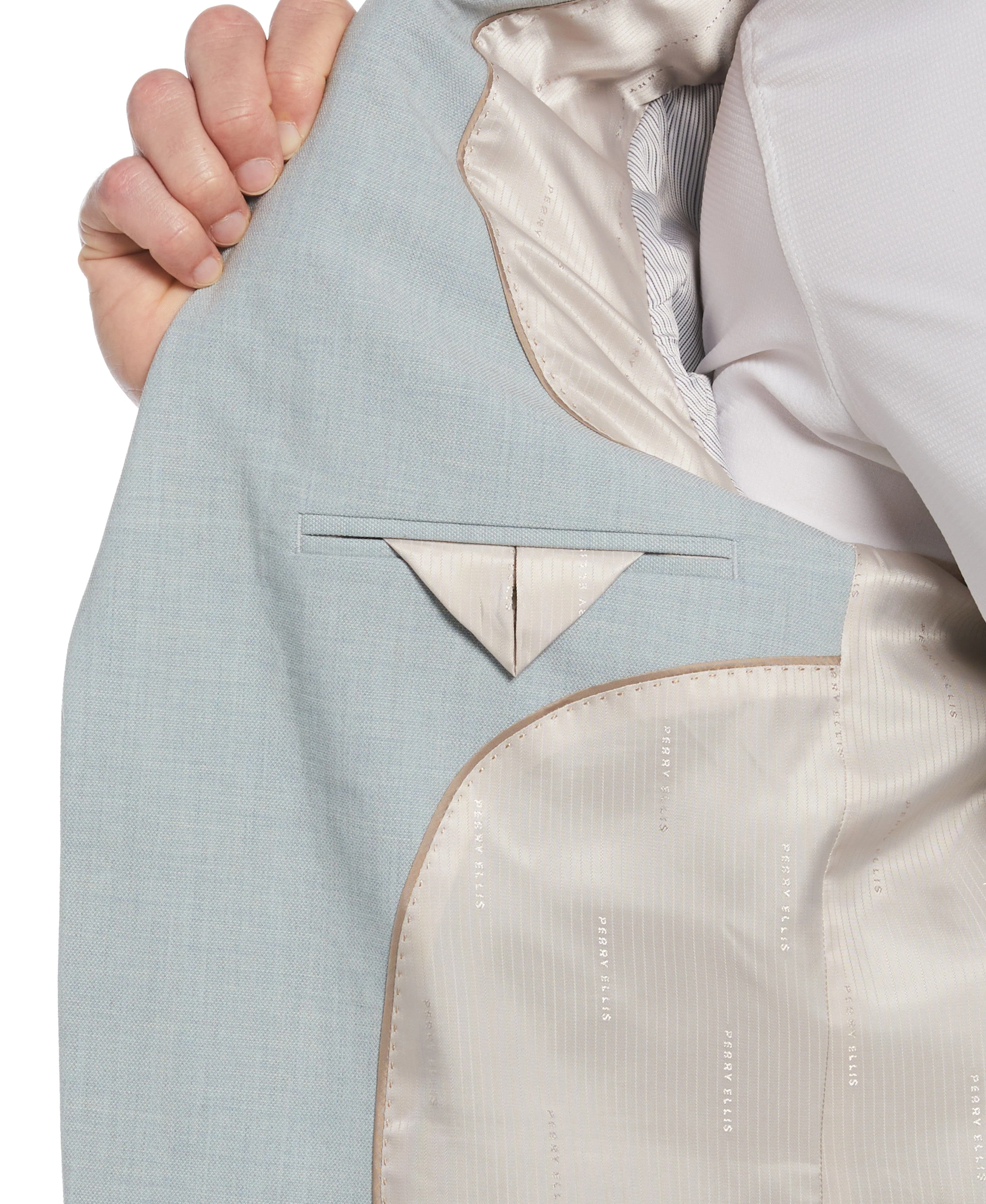 Tua X Perry Ellis Collaboration Slim Fit Two-Tone Tech Stretch Suit Jacket - Image 4