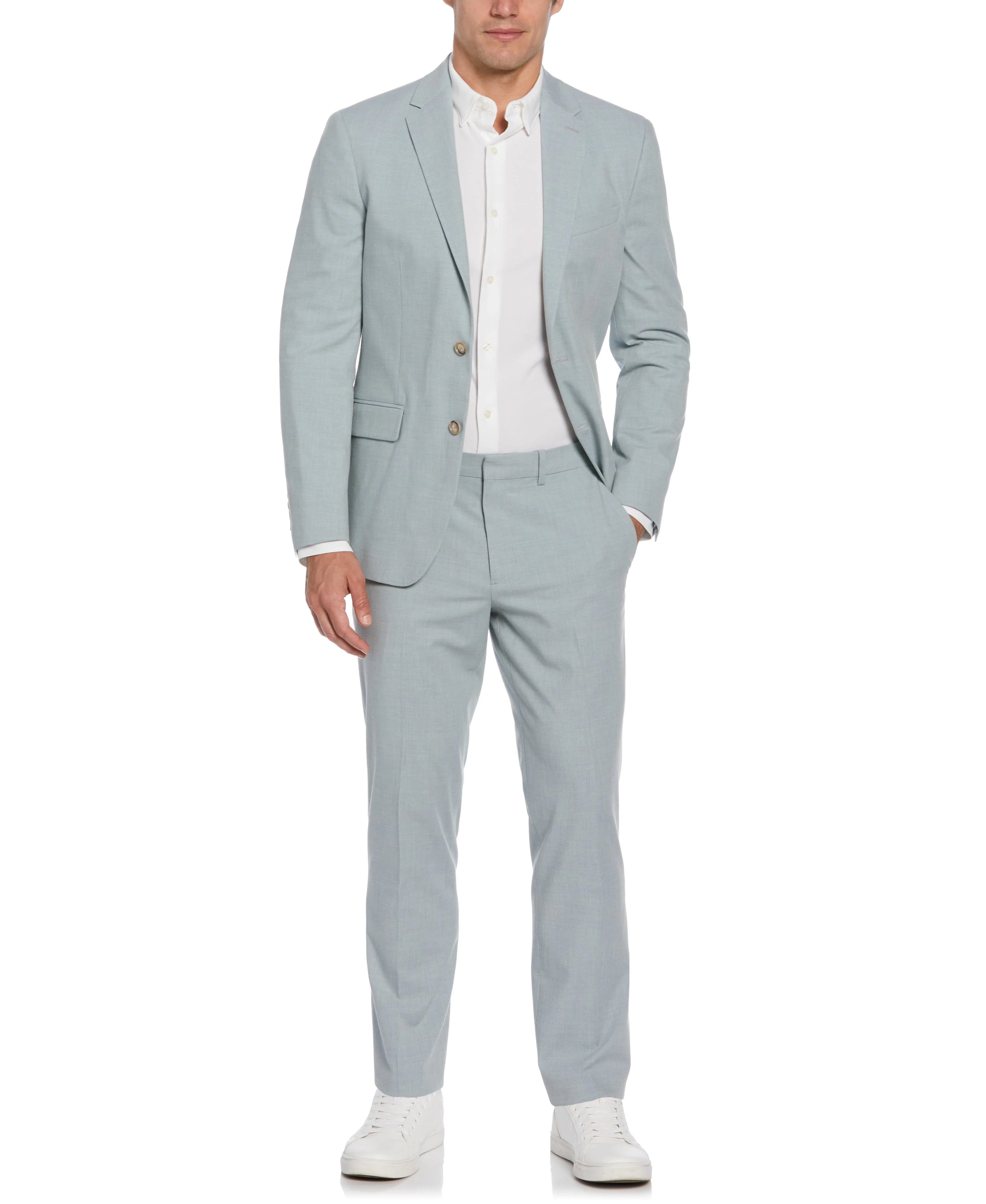 Tua X Perry Ellis Collaboration Slim Fit Two-Tone Tech Stretch Suit Jacket - Image 5