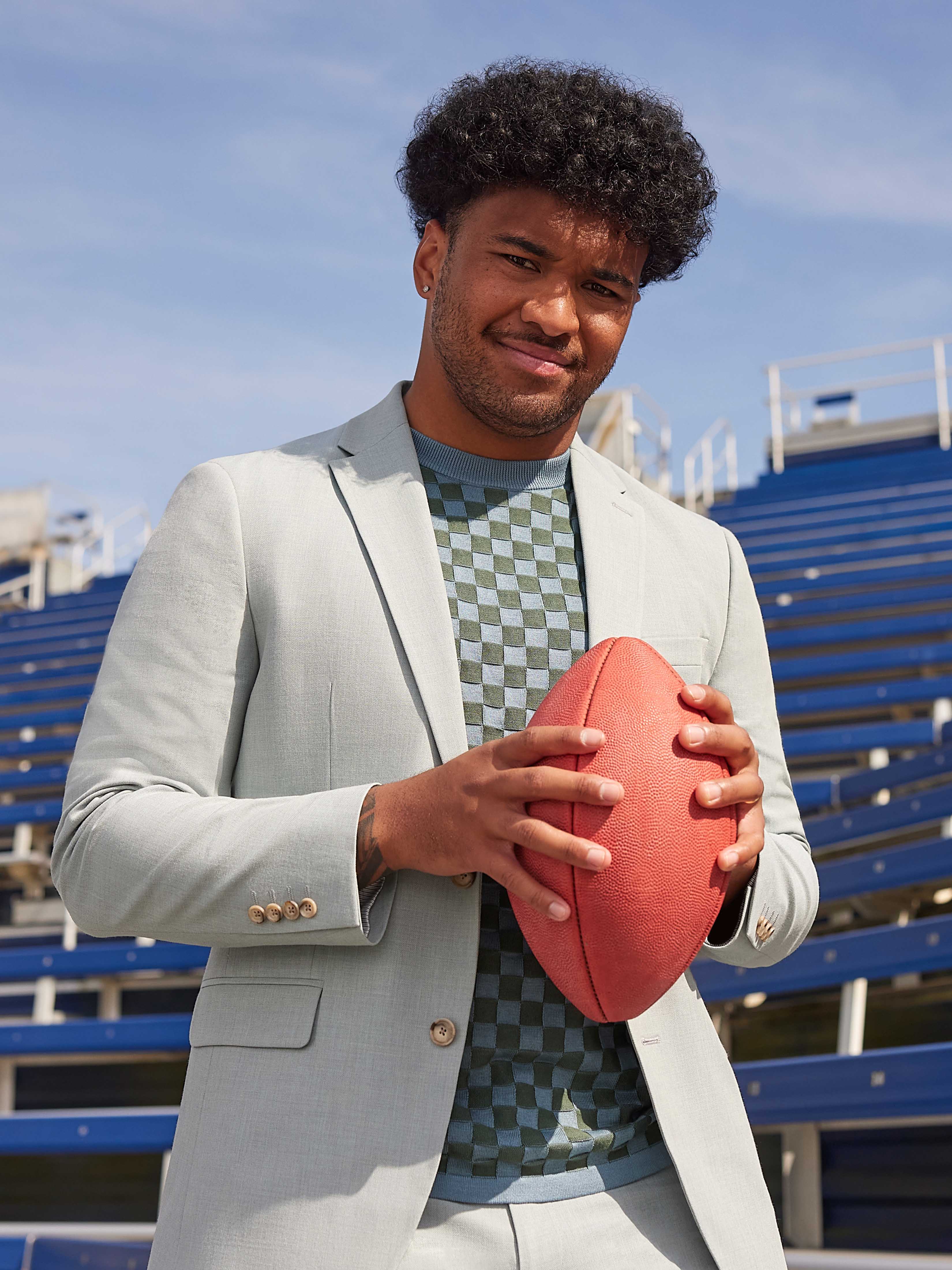 Tua X Perry Ellis Collaboration Slim Fit Two-Tone Tech Stretch Suit Jacket - Image 8