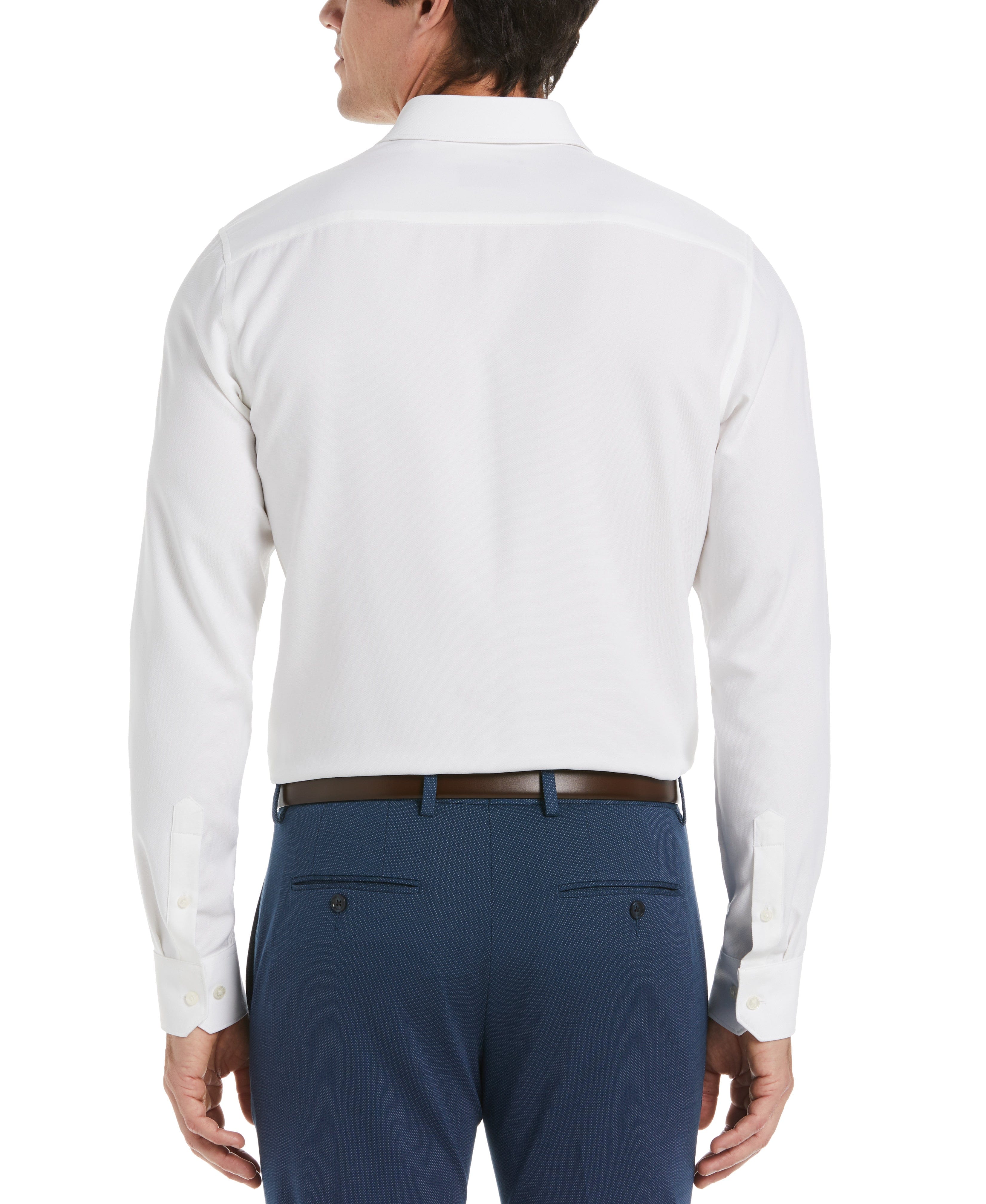 Slim Fit Tech Texture Solid Dobby Dress Shirt - Image 2