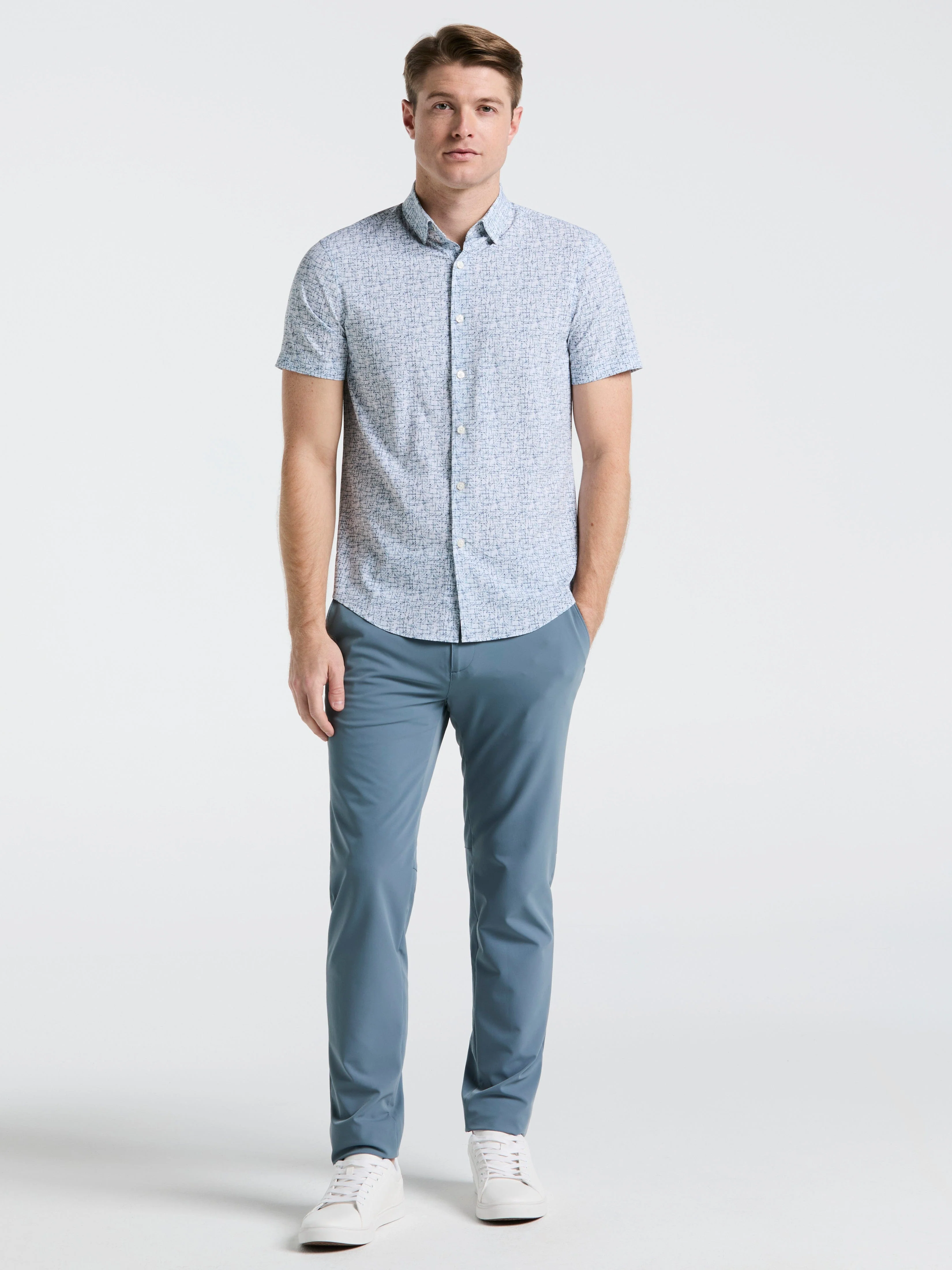 Slim Fit Textured Print Shirt - Image 4