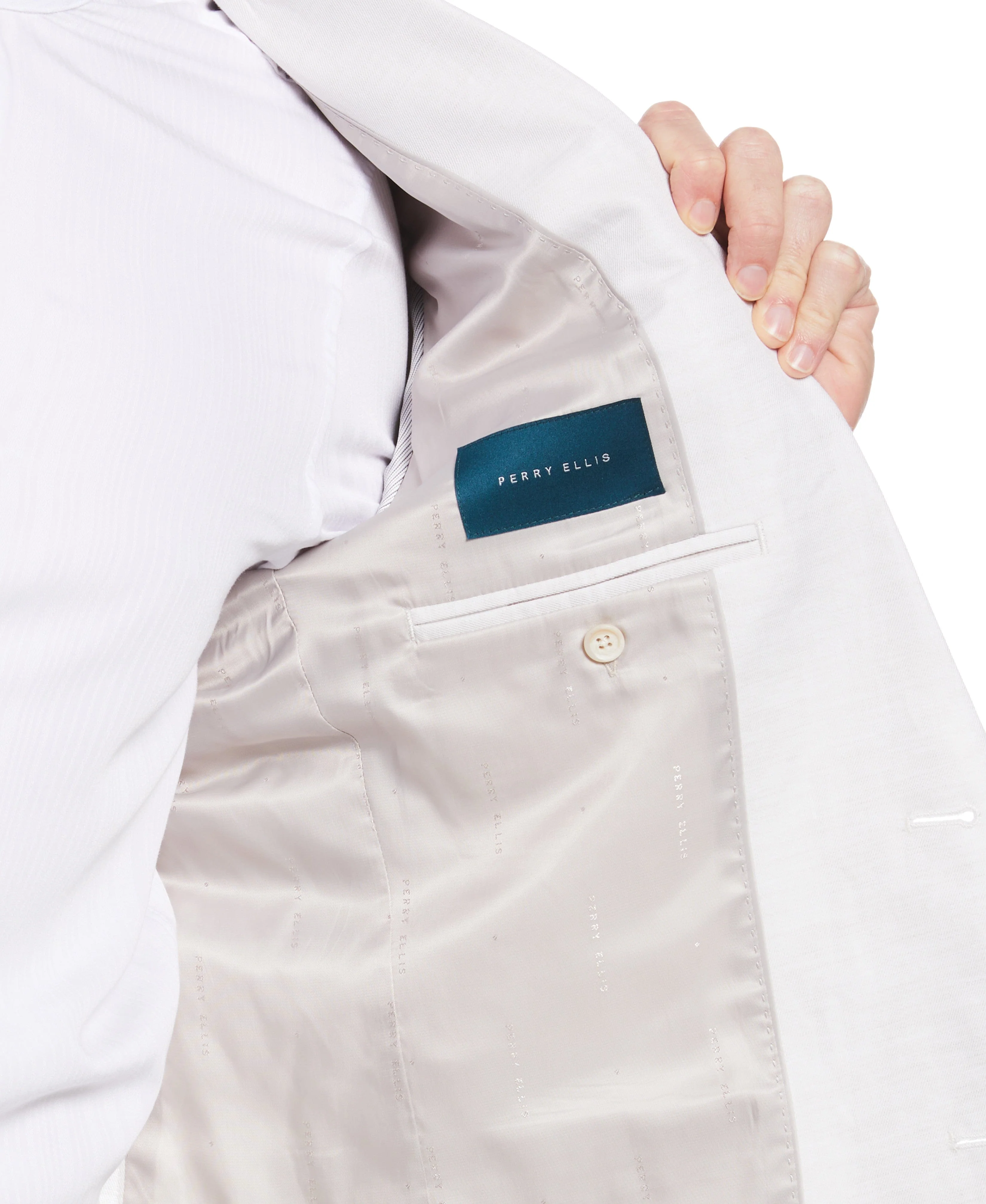 Slim Fit Linen Blend Twill Suit Jacket - Image 3