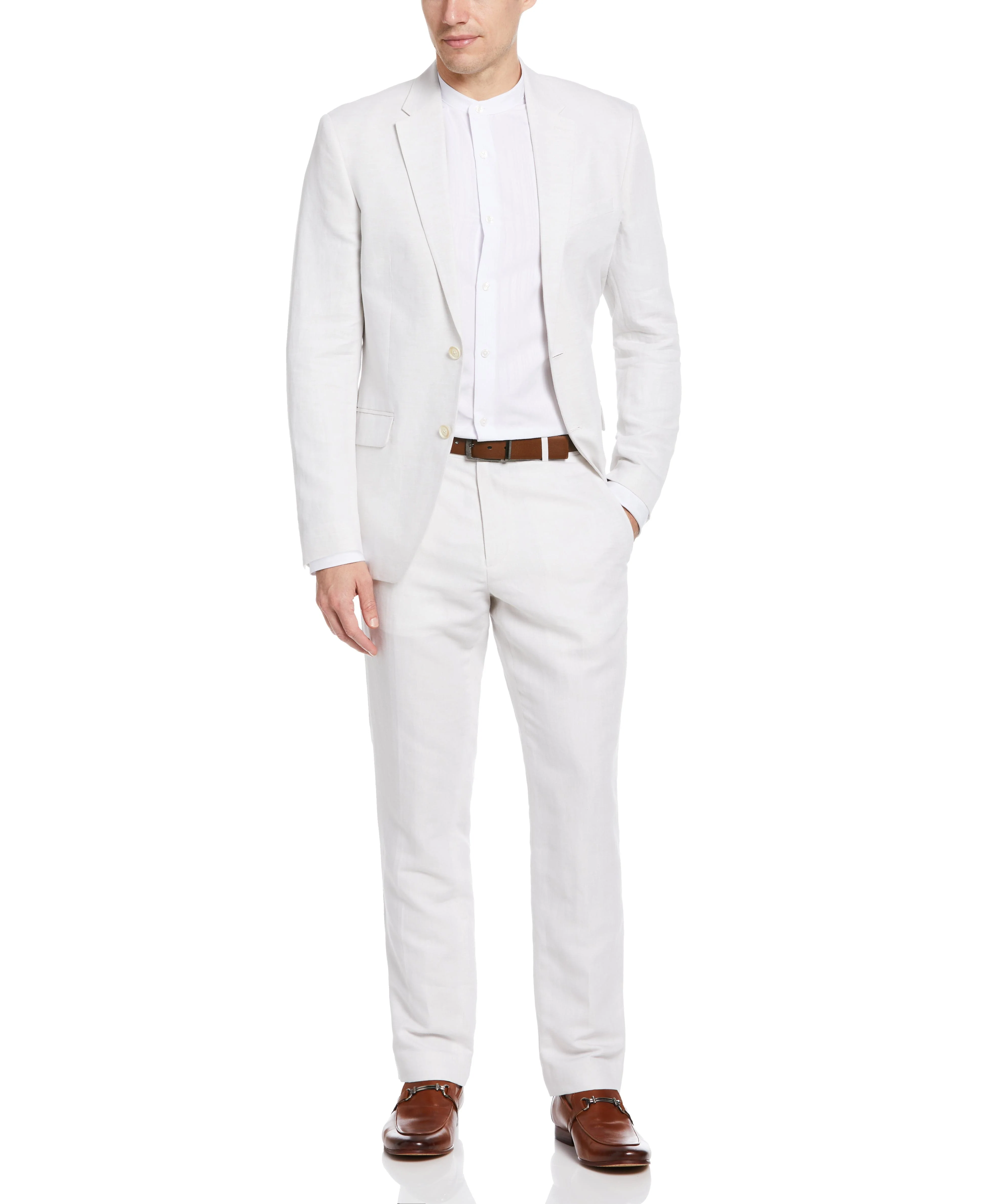 Slim Fit Linen Blend Twill Suit Jacket - Image 4