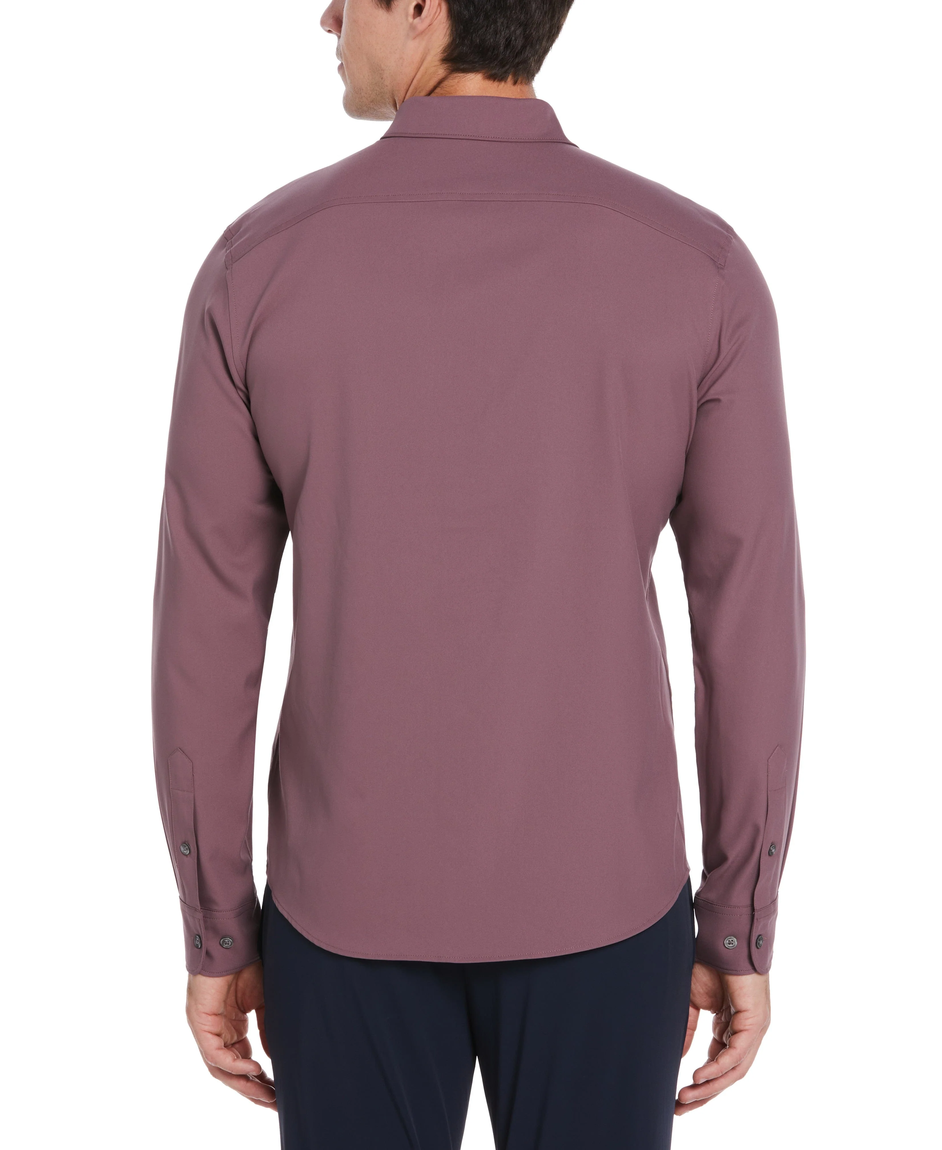 Untucked Total Stretch Slim Fit Solid Shirt - Purple - Image 2