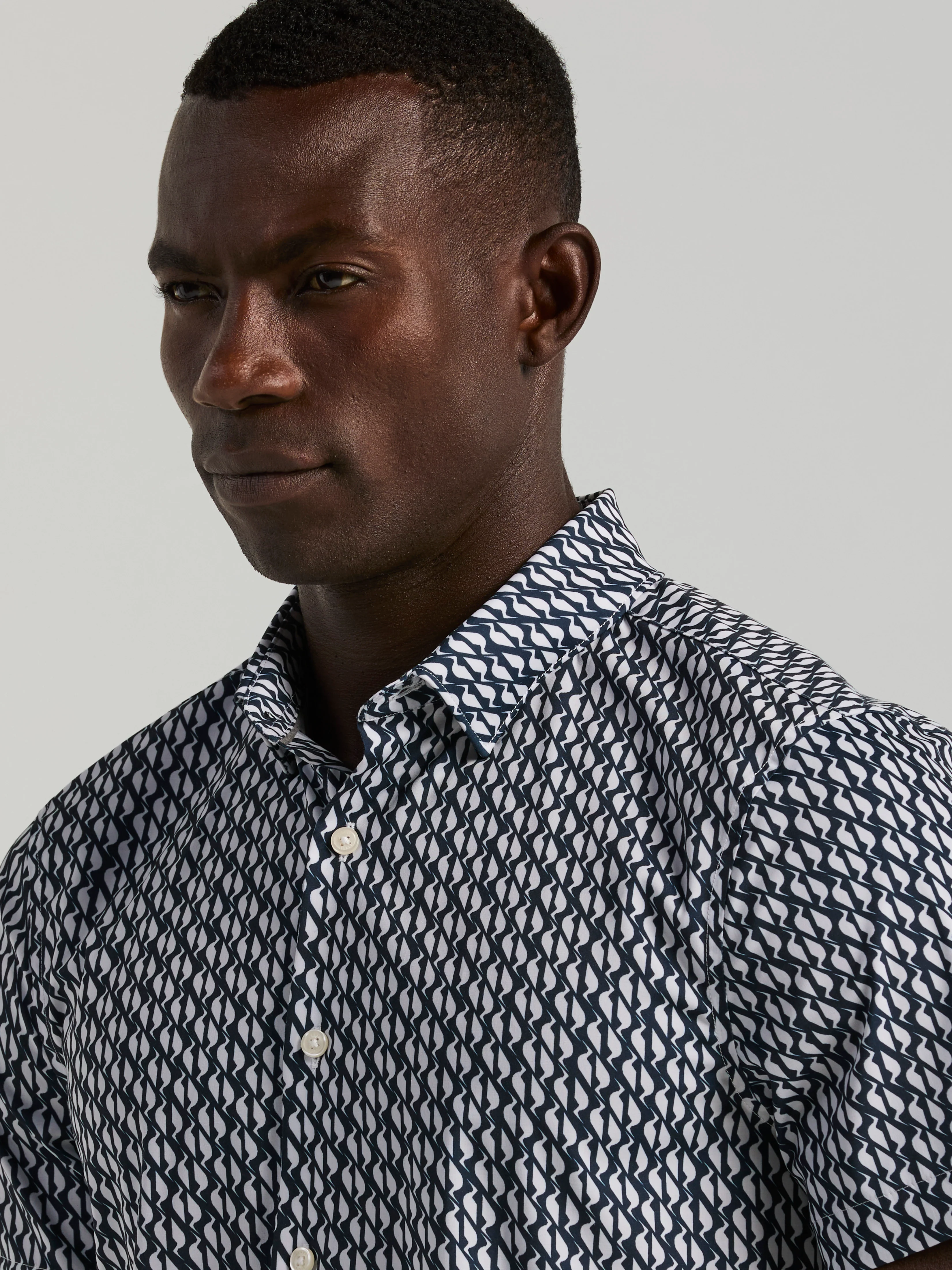 Slim Fit Wave Print Total Stretch Shirt - Image 2