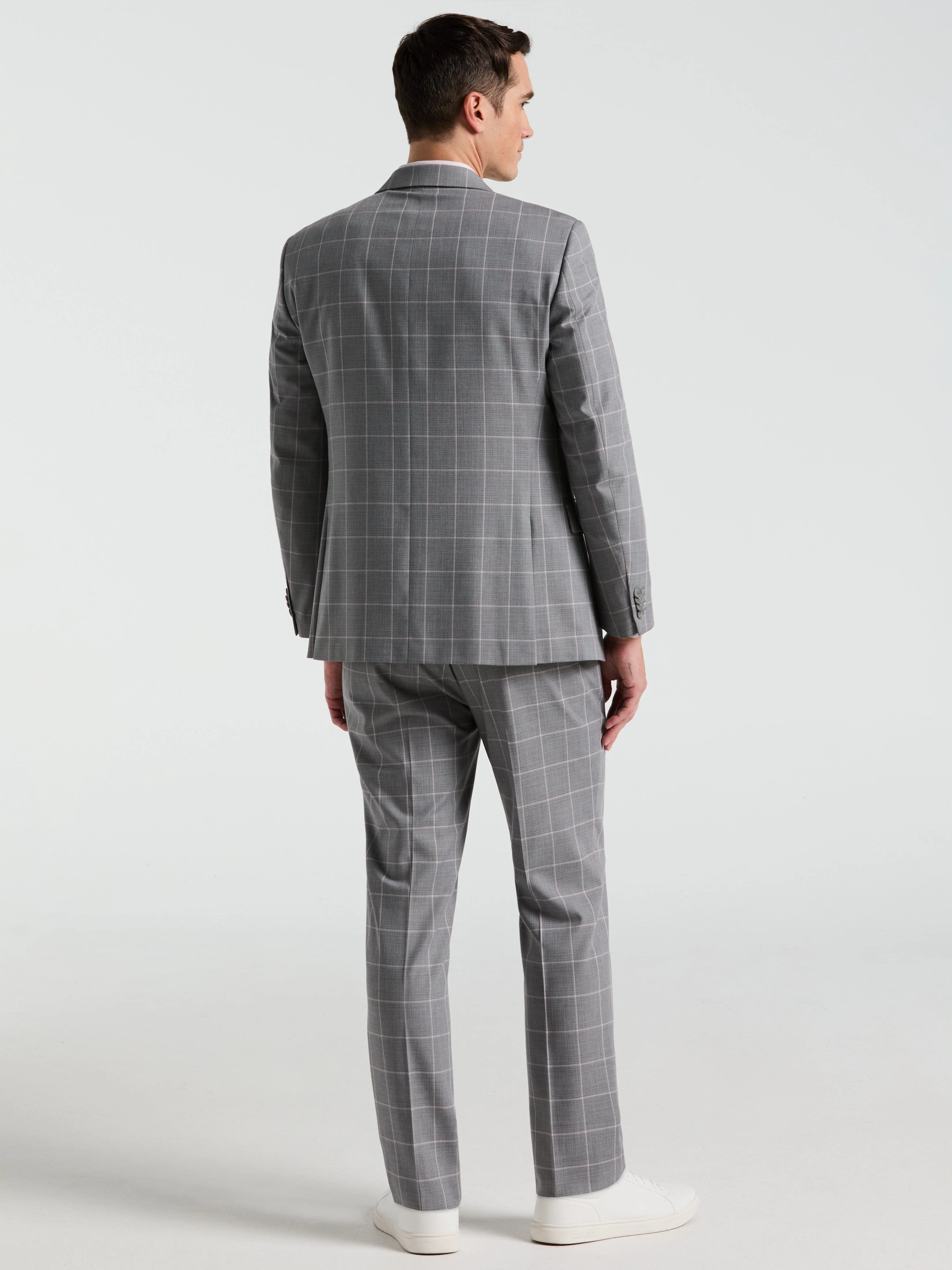 Slim Fit Windowpane Pattern Suit Pant - Image 4