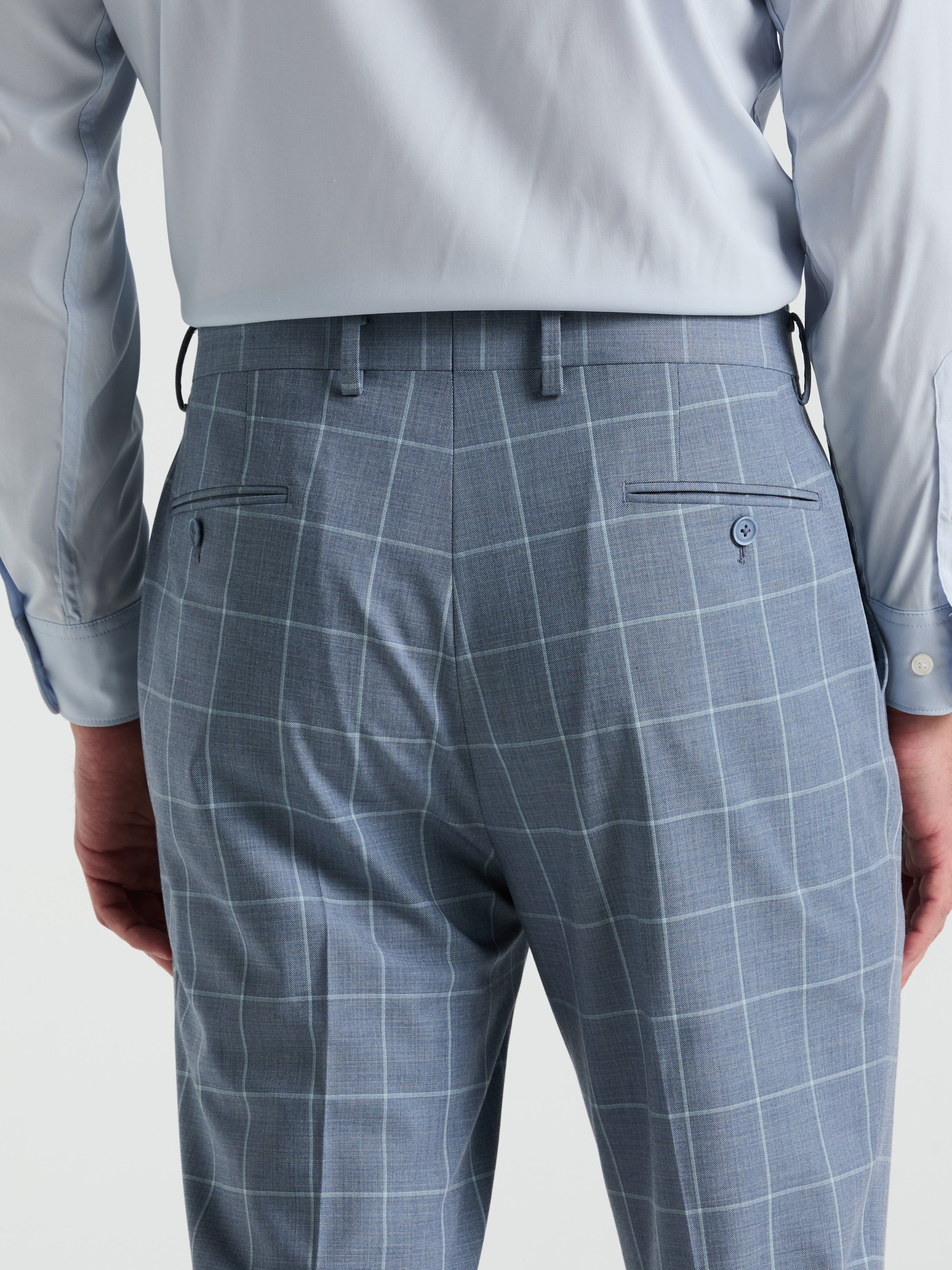 Slim Fit Windowpane Pattern Suit Pant - Image 3