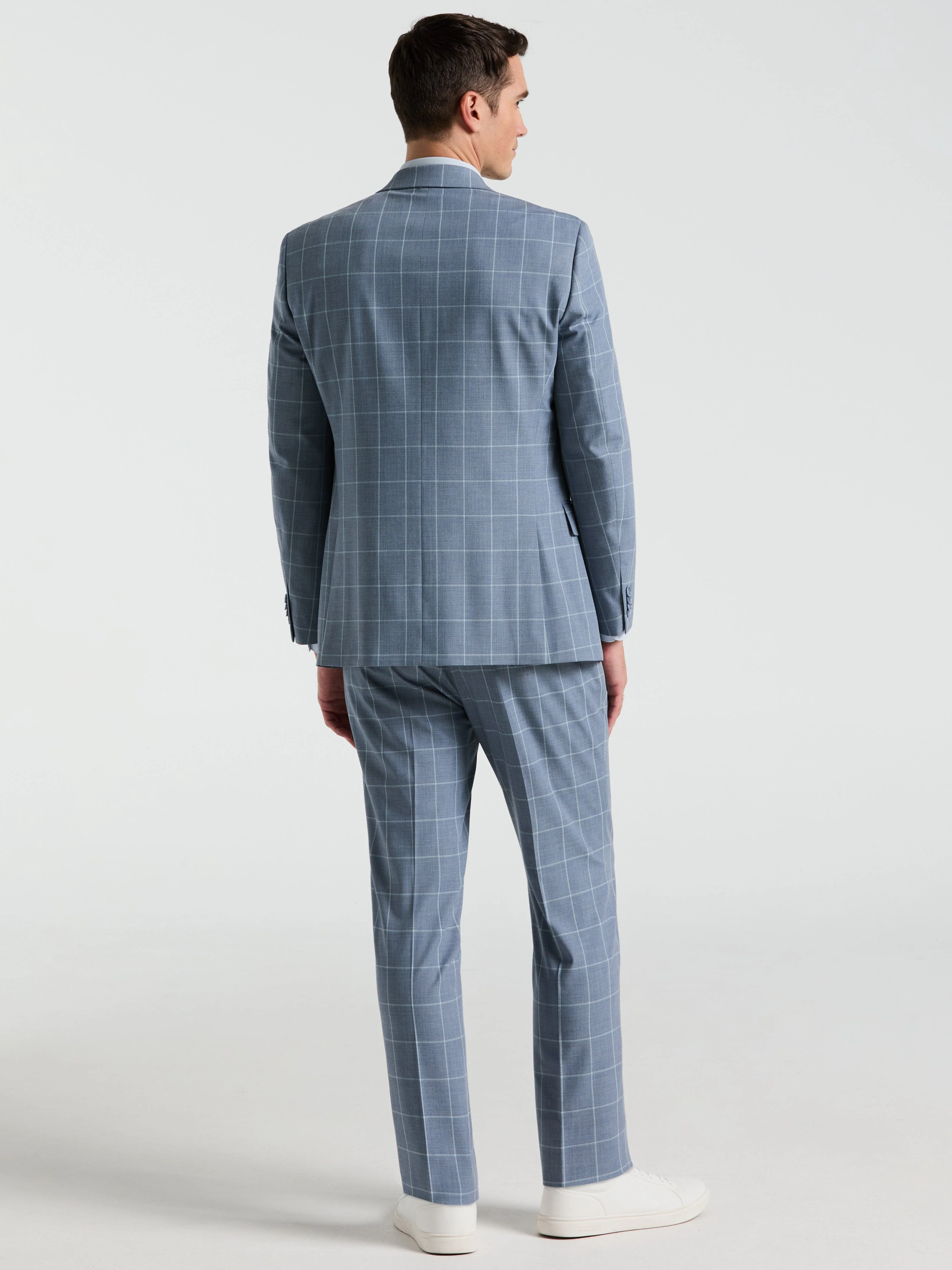 Slim Fit Windowpane Pattern Suit Pant - Image 4