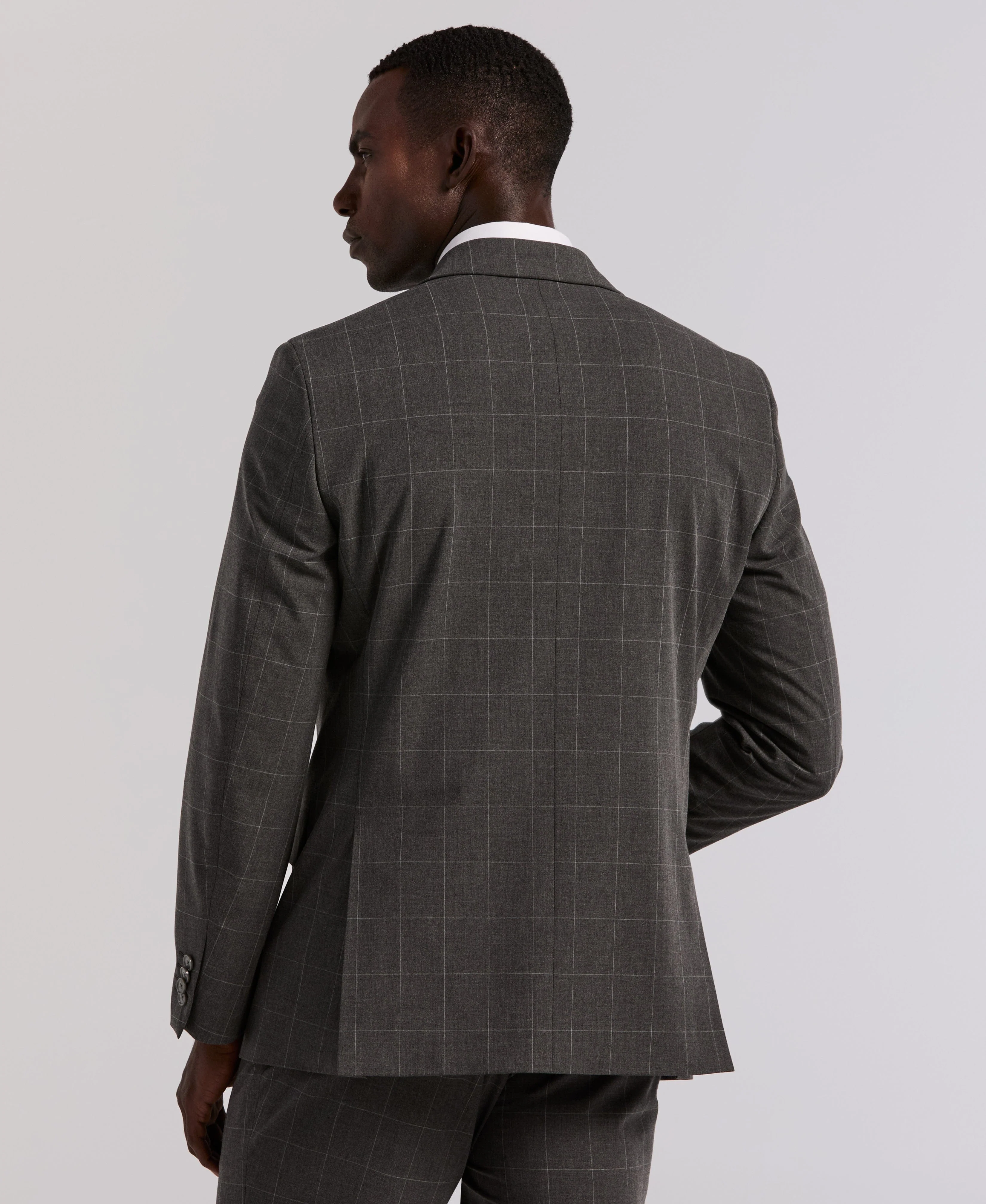Slim Fit Windowpane Suit - Image 5