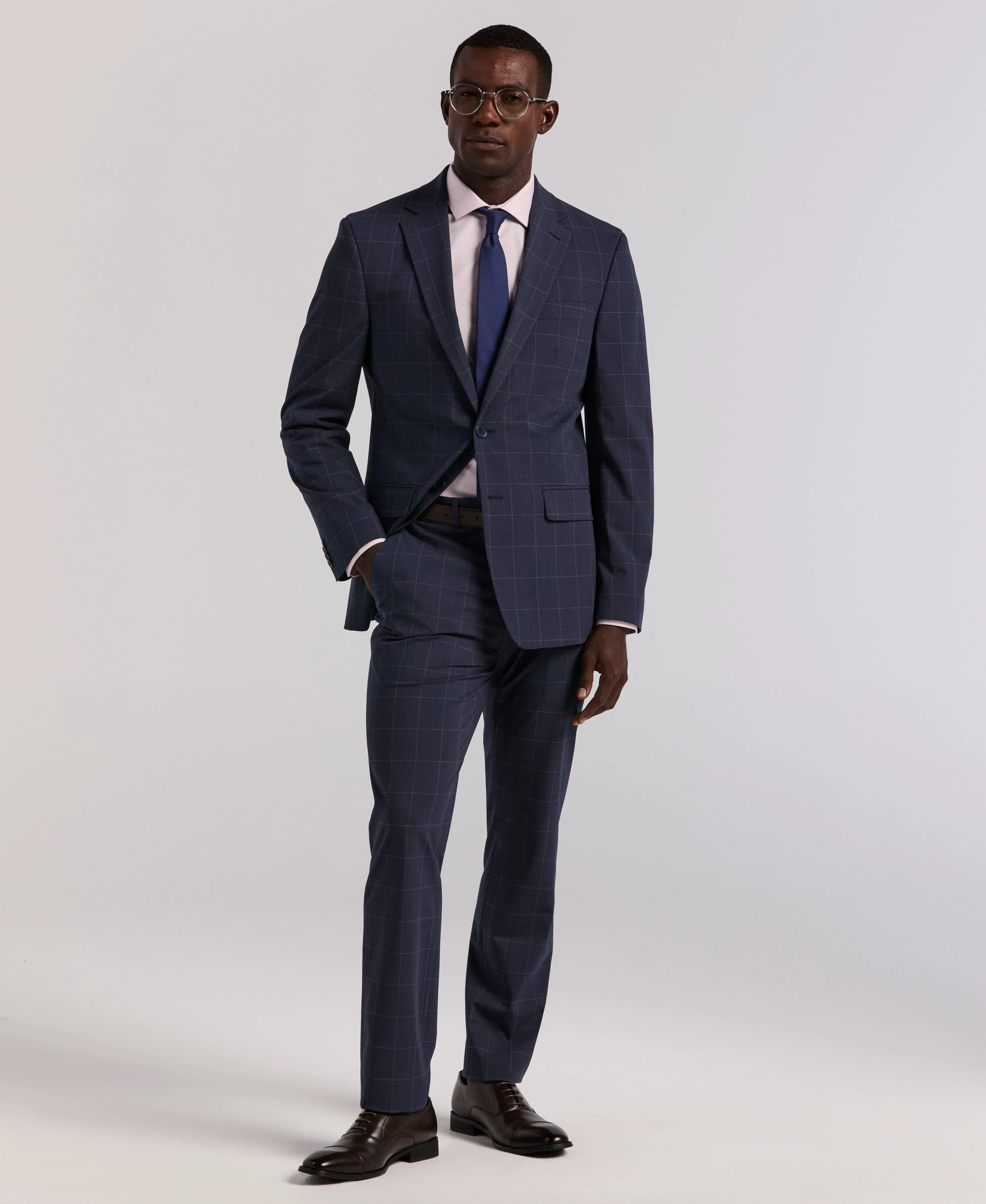 Slim Fit Windowpane Suit - Image 6