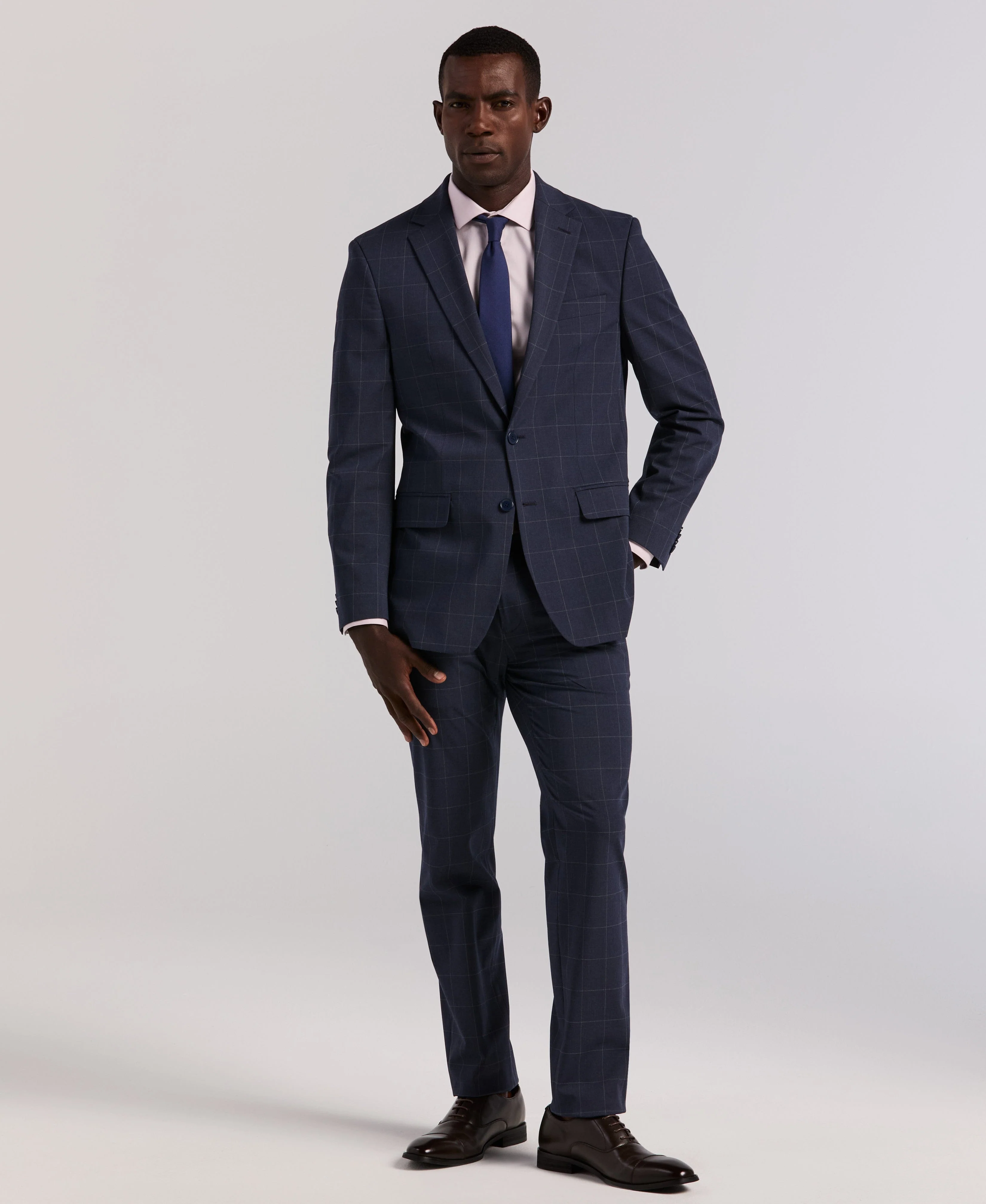 Slim Fit Windowpane Suit - Image 8
