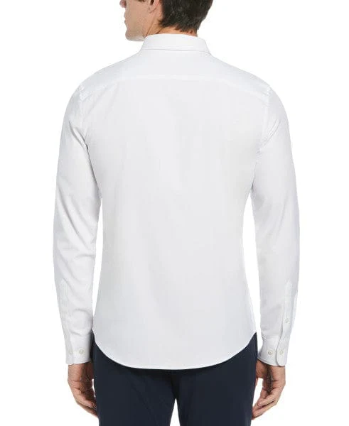 Slim Fit Untucked Total Stretch Solid Shirt - White - Image 2