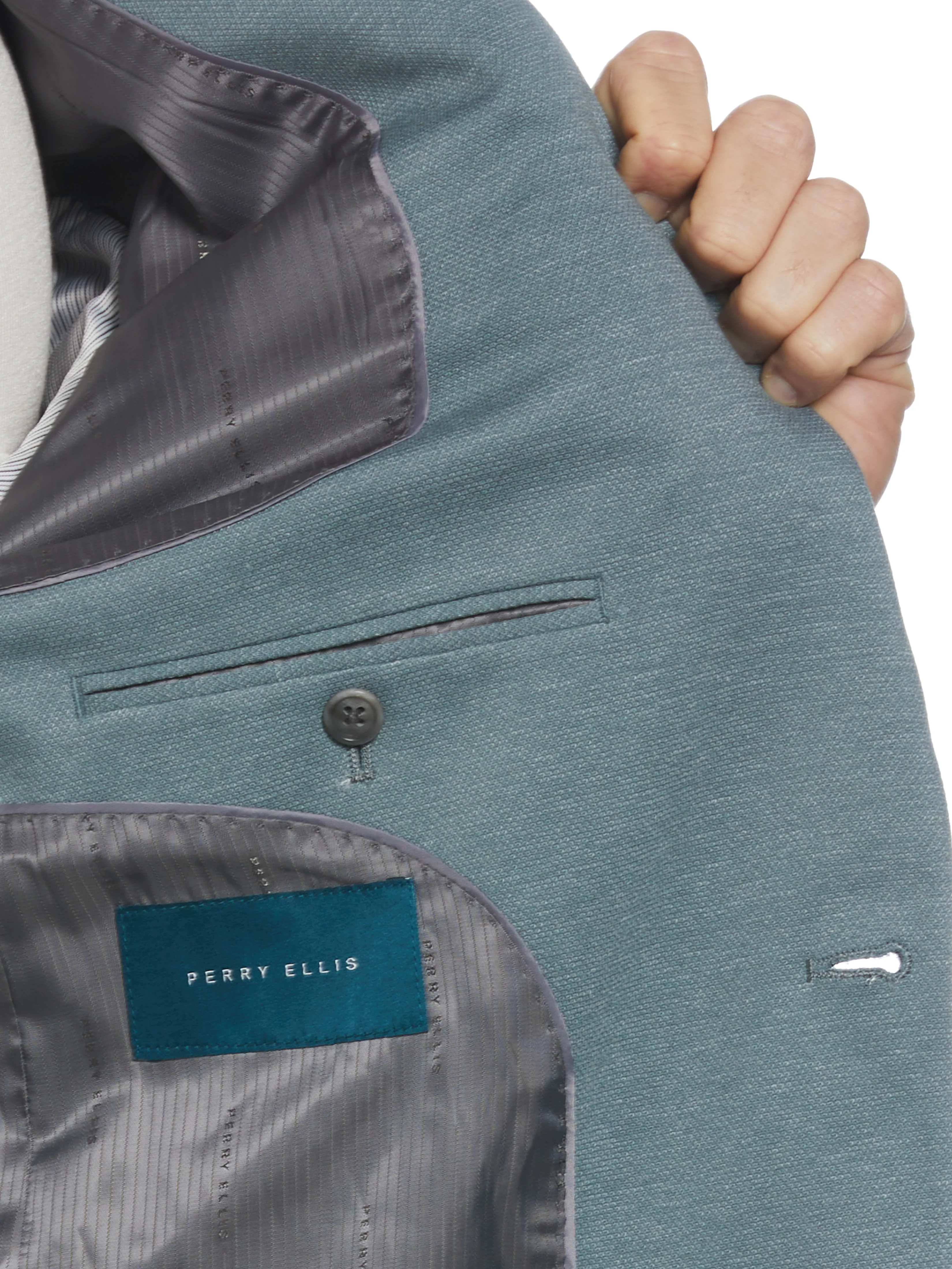 Slim Fit Two Tone Smart Knit Suit Jacket - Image 4