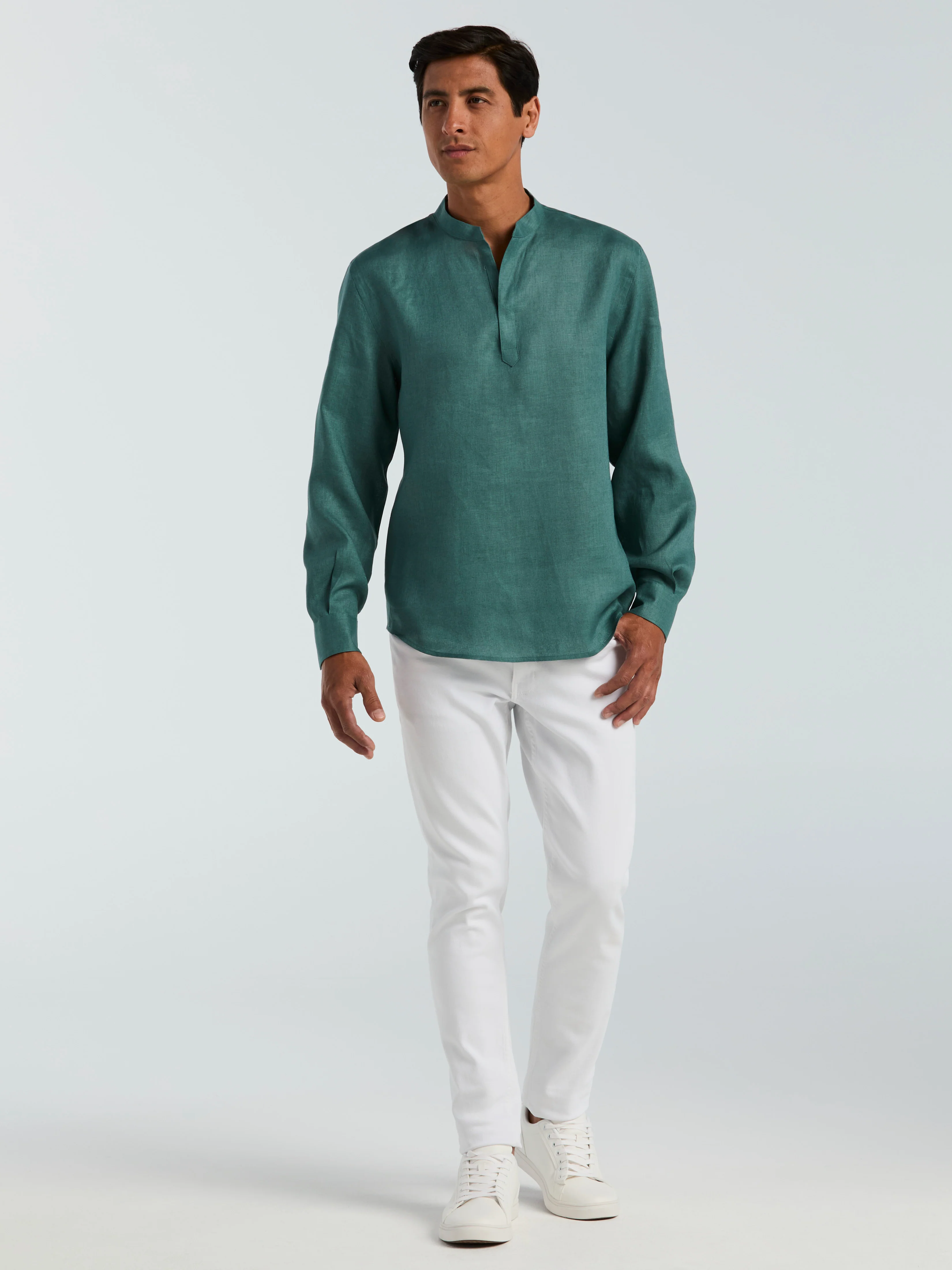 Solid Linen Popover Shirt - Image 11