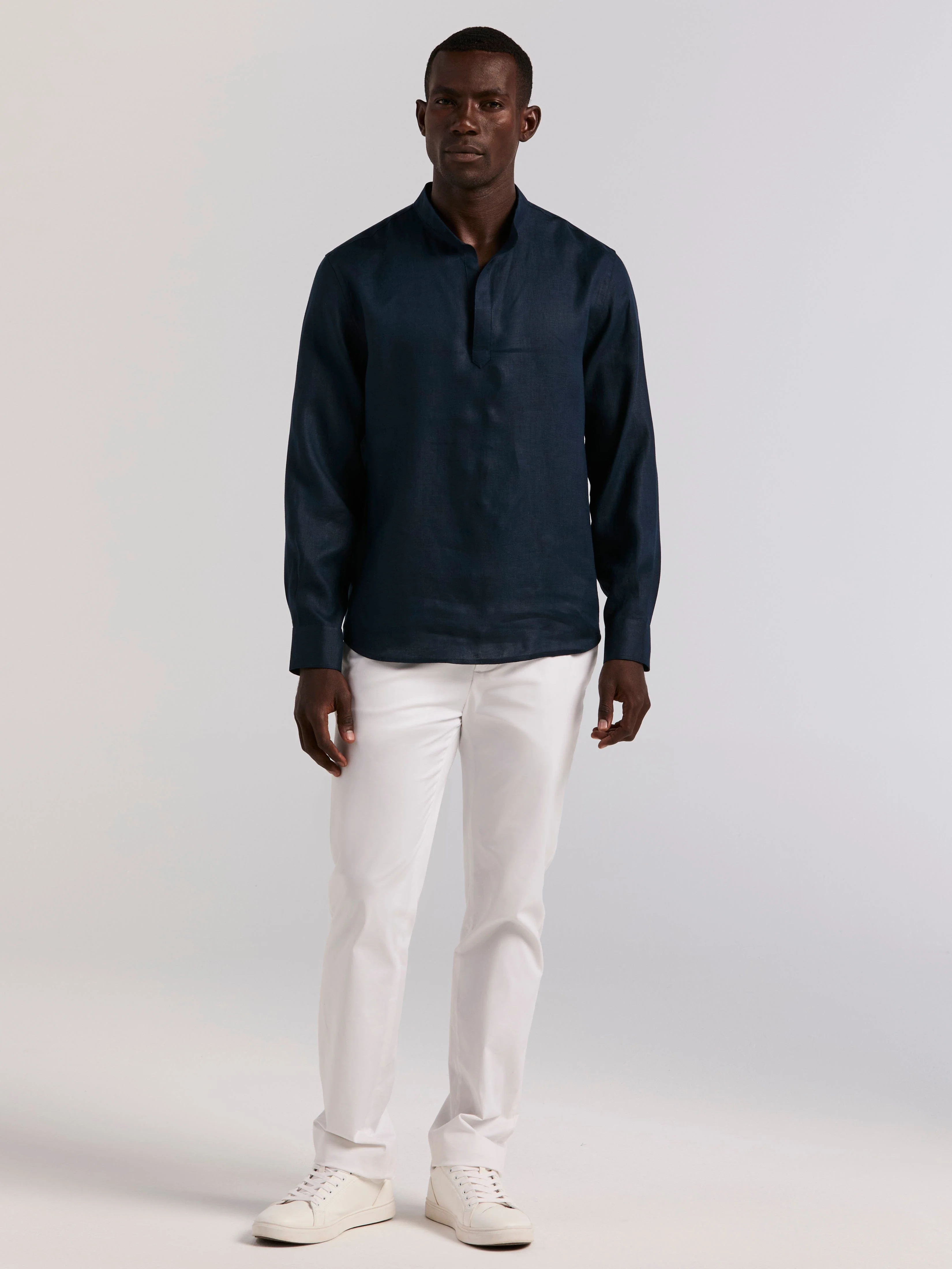 Solid Linen Popover Shirt - Image 5