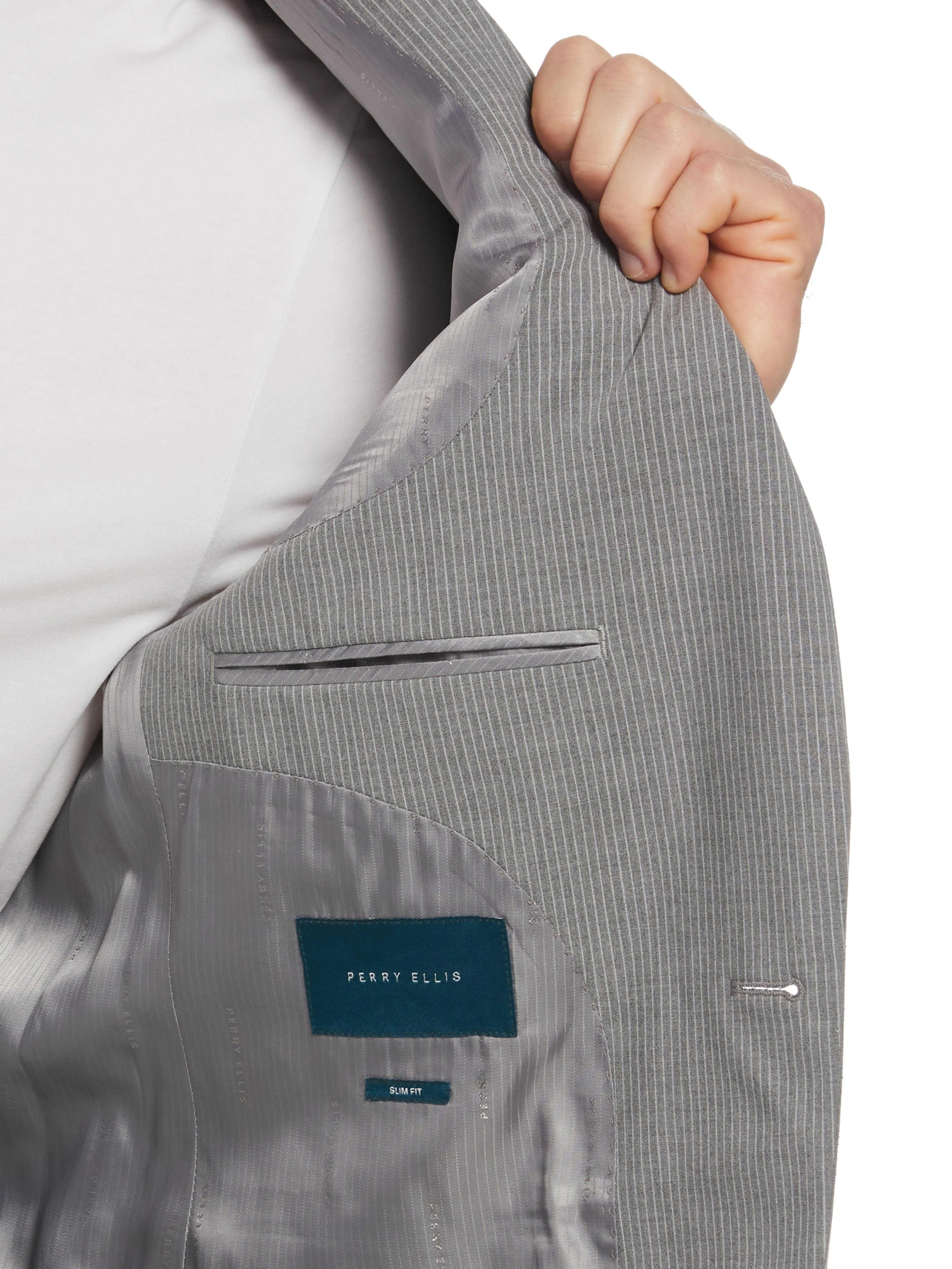 Slim Fit Pinstripe Suit Jacket - Image 4