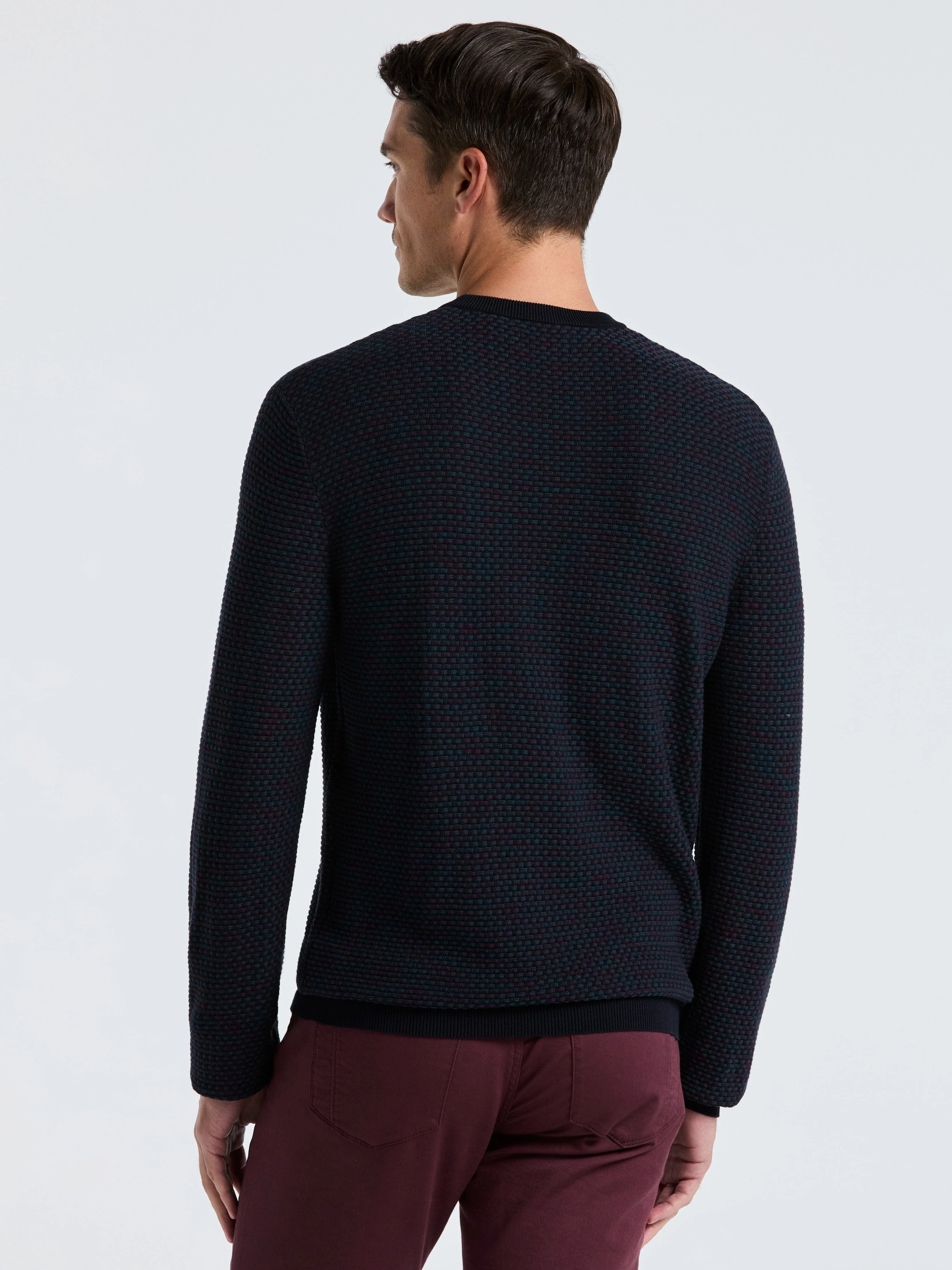 Space Dye Texture Crew Neck Sweater - Image 3