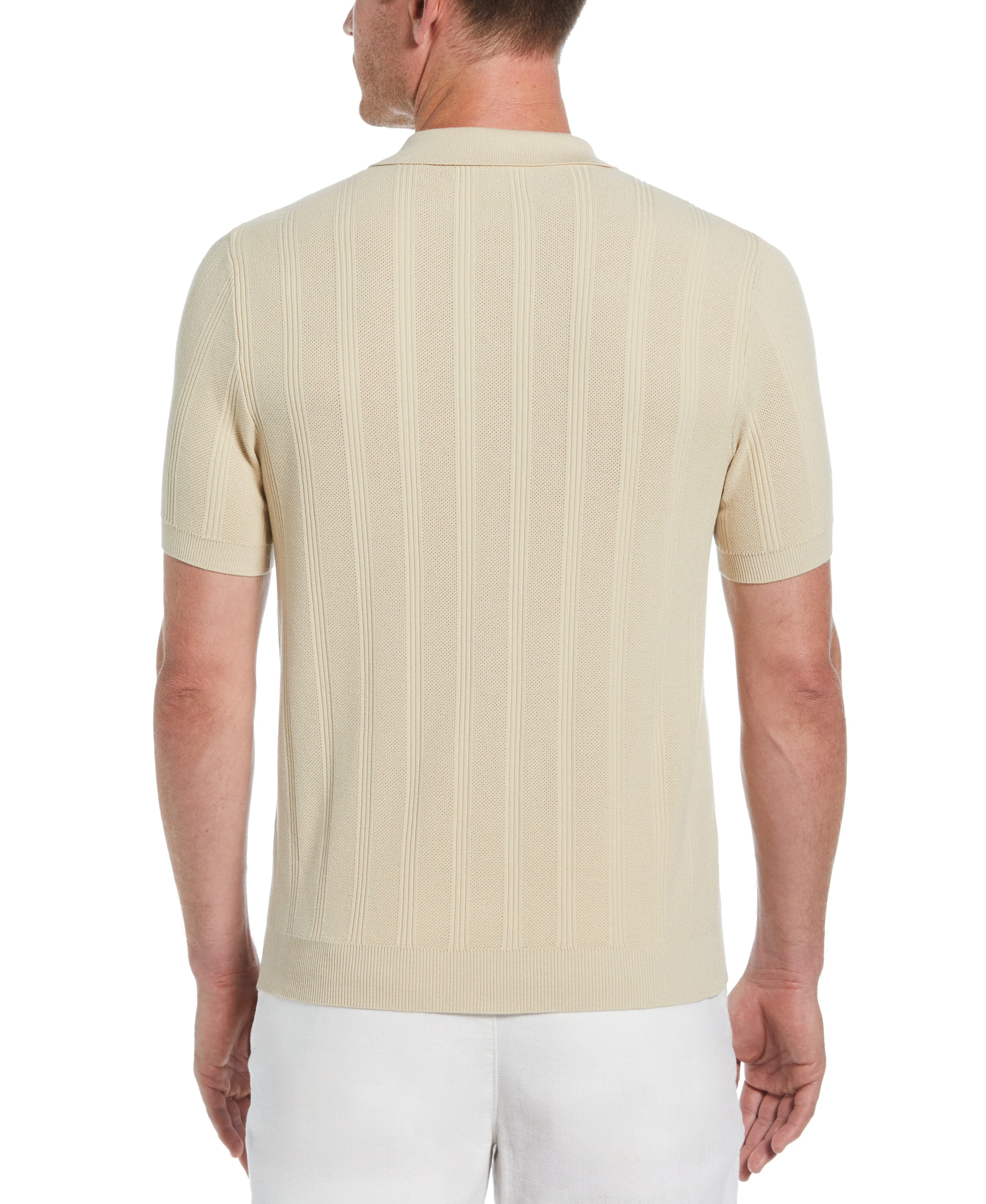 Mesh Stripe Sweater Polo - Image 2
