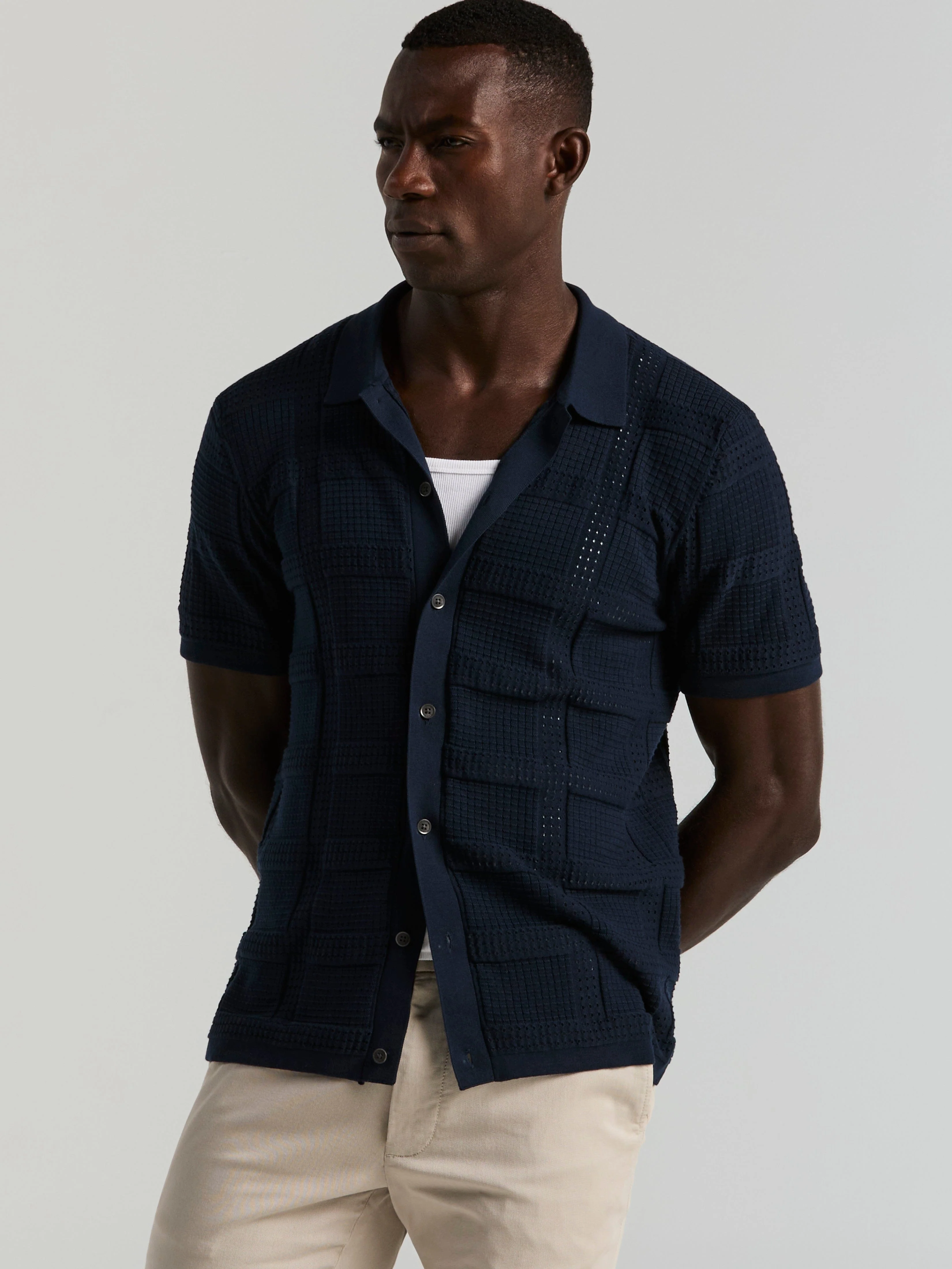 Jacquard Pattern Button Front Sweater - Image 3