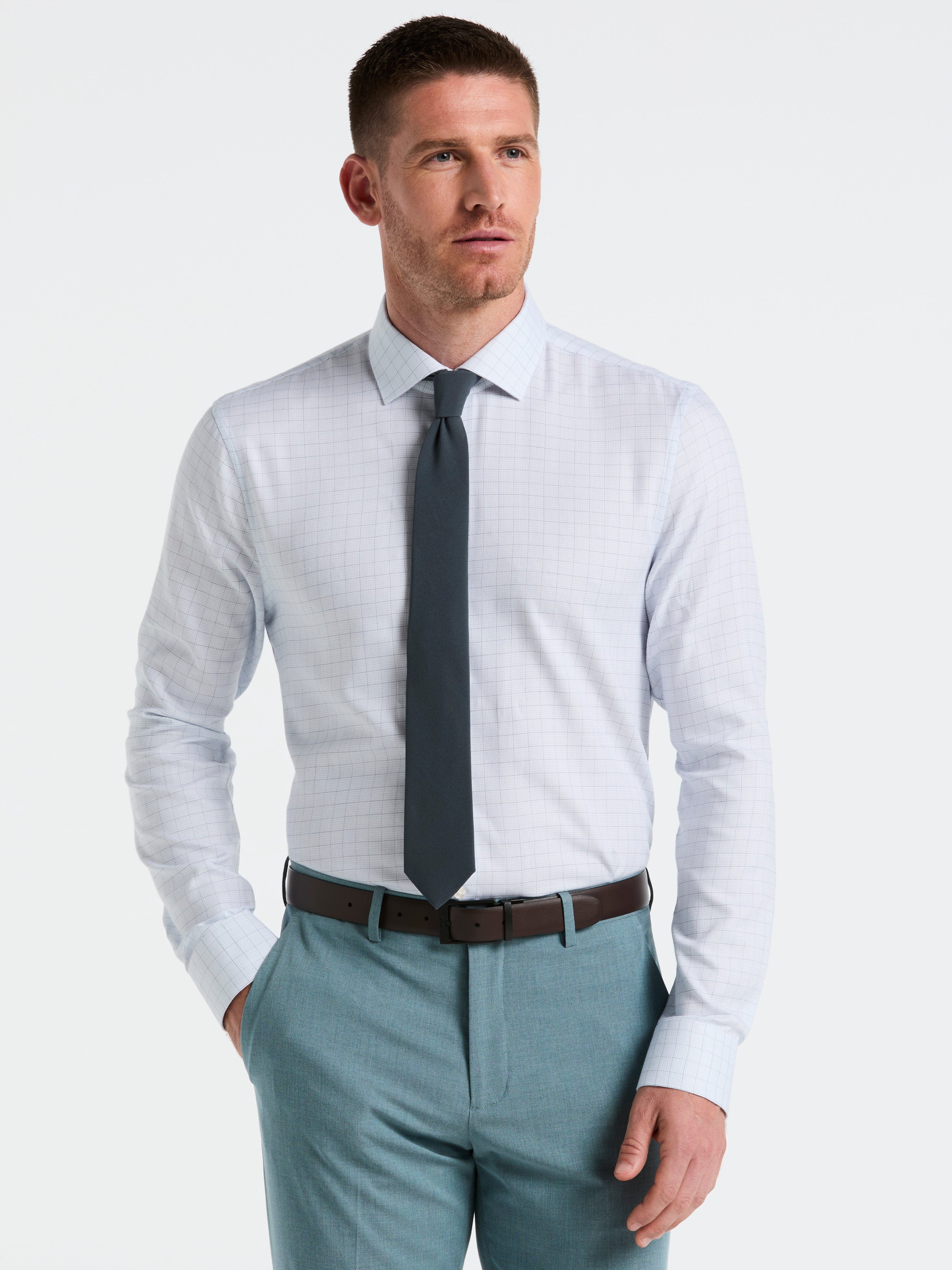 Stretch Checkered Dress Shirt